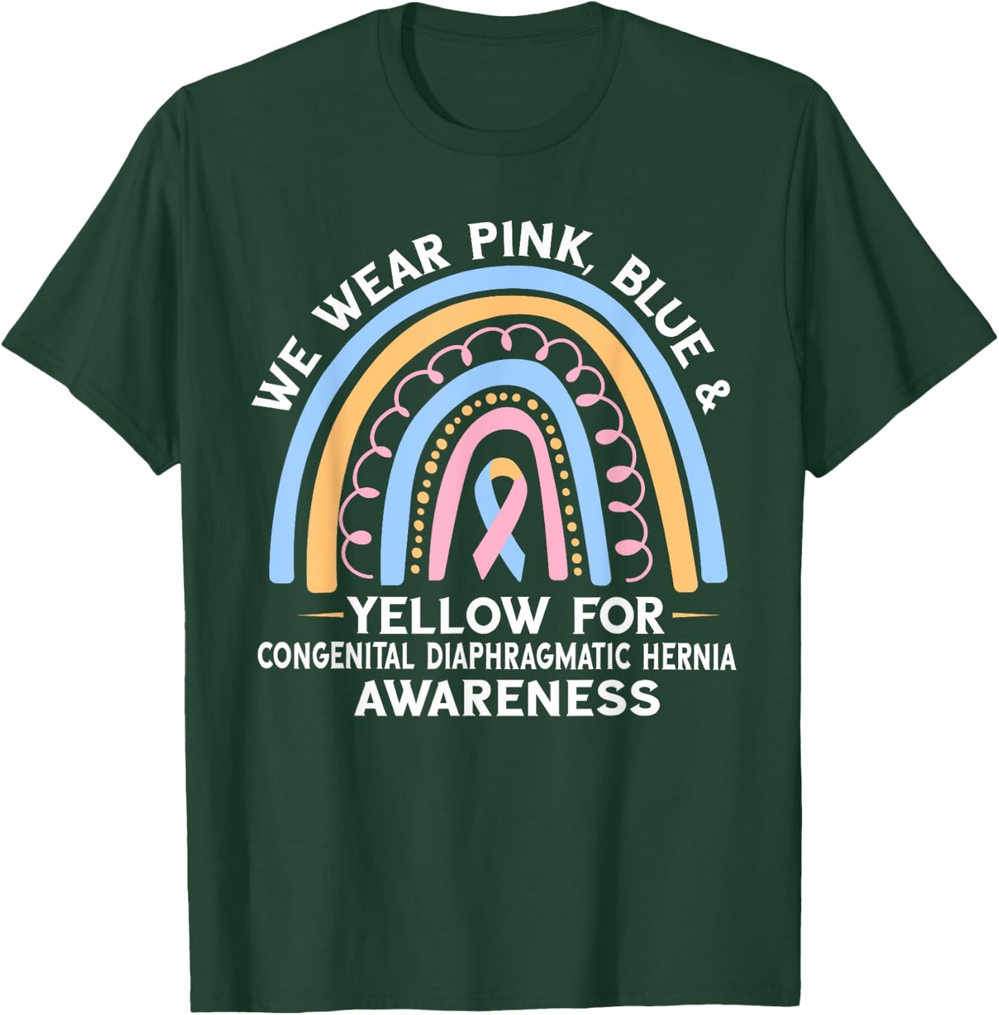 Congenital Diaphragmatic Hernia Awareness Pink Blue Yellow T-Shirt - T-Shirt | Forest