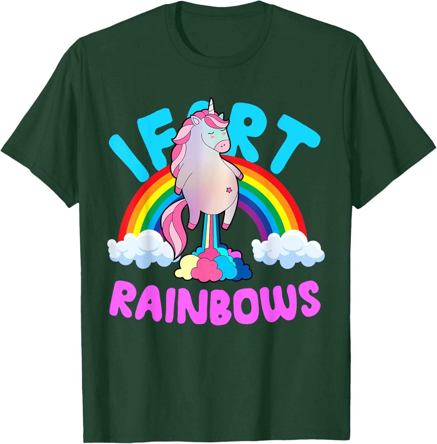 Kids Unicorn I Fart Rainbows Funny Cute Sarcastic Humor T-Shirt - T-Shirt | Forest