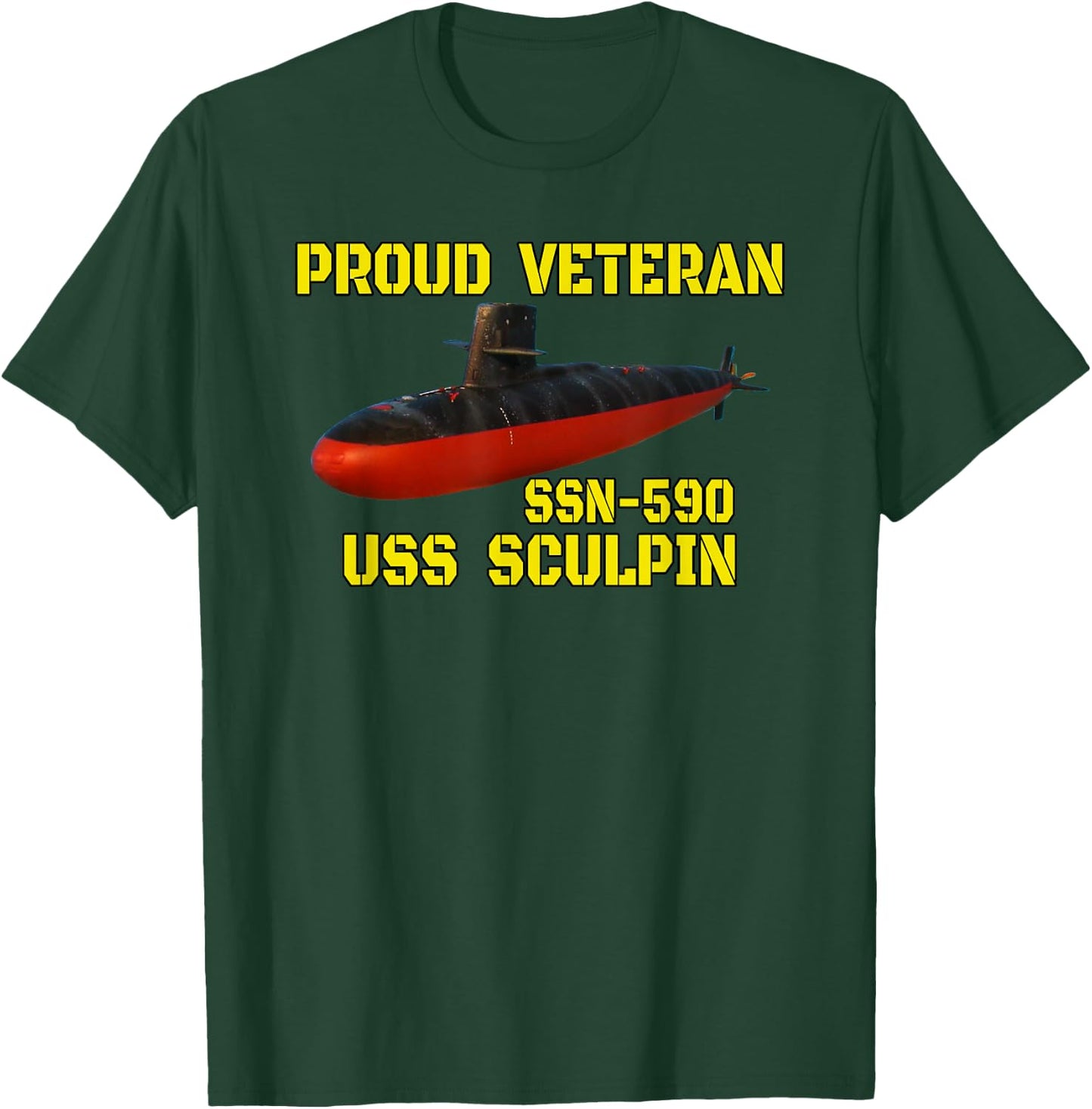 USS Sculpin SSN-590 Submarine Veterans Day Father Grandpa T-Shirt - T-Shirt | Forest