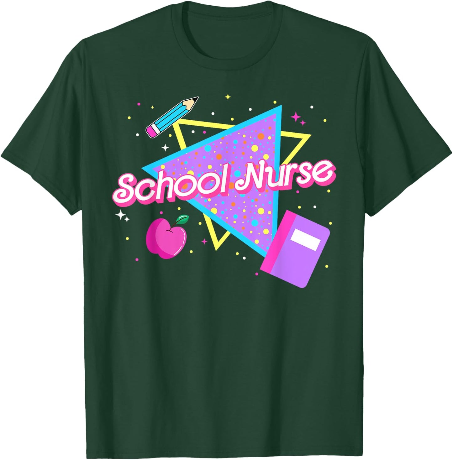 Cute School Nurse Back to school 80's 90's Retro Old School T-Shirt - T-Shirt | Forest