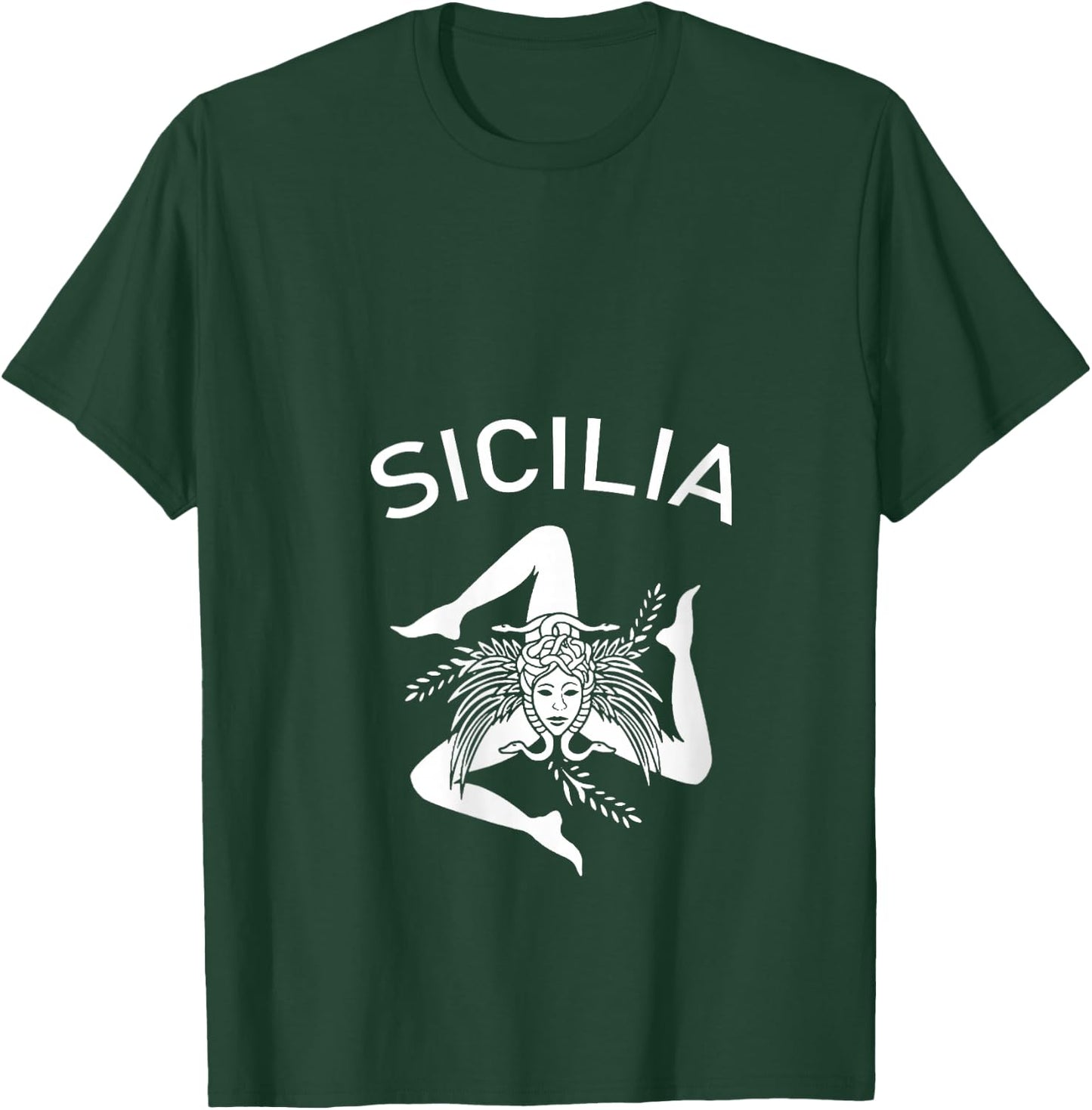 Sicilia Flag Sicily Palermo Italy V-Neck T-Shirt - T-Shirt | Forest