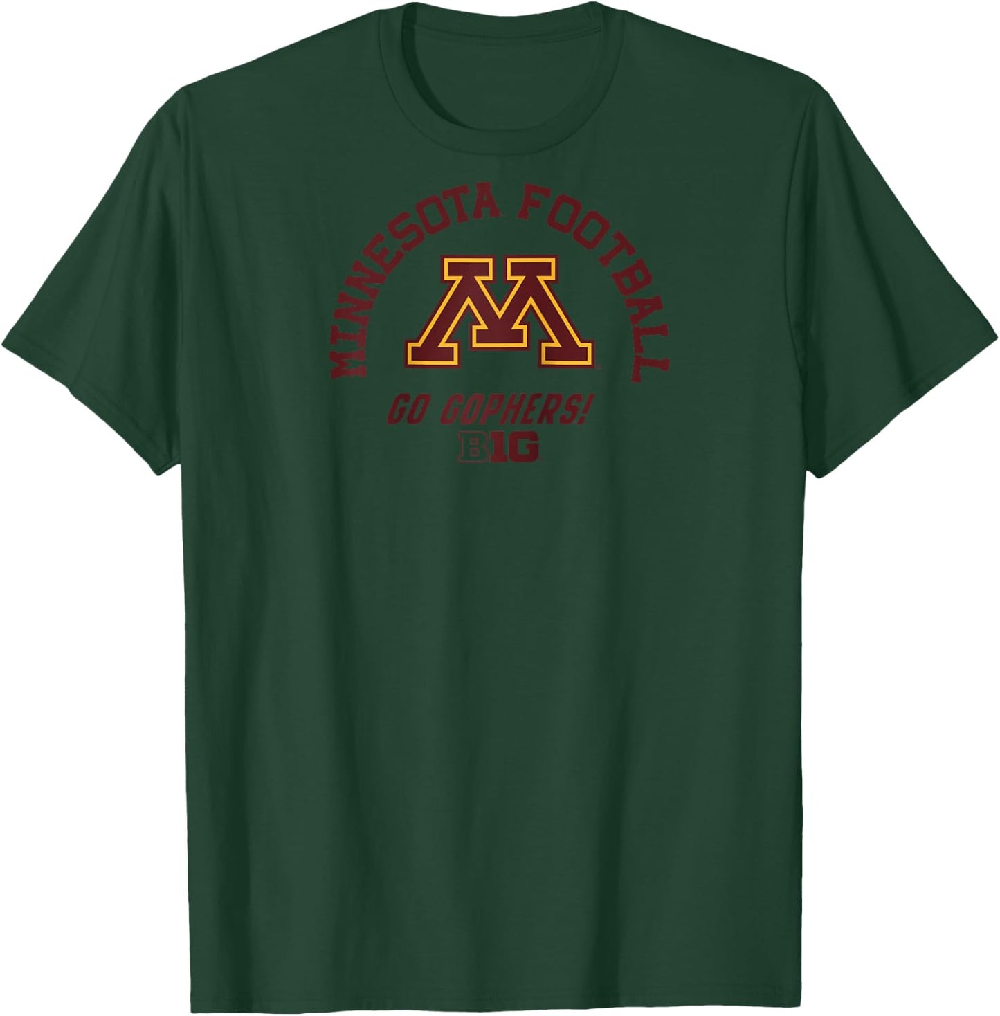 Minnesota Golden Gophers Big 10 Football Logo Raglan Baseball T-Shirt - T-Shirt | Forest