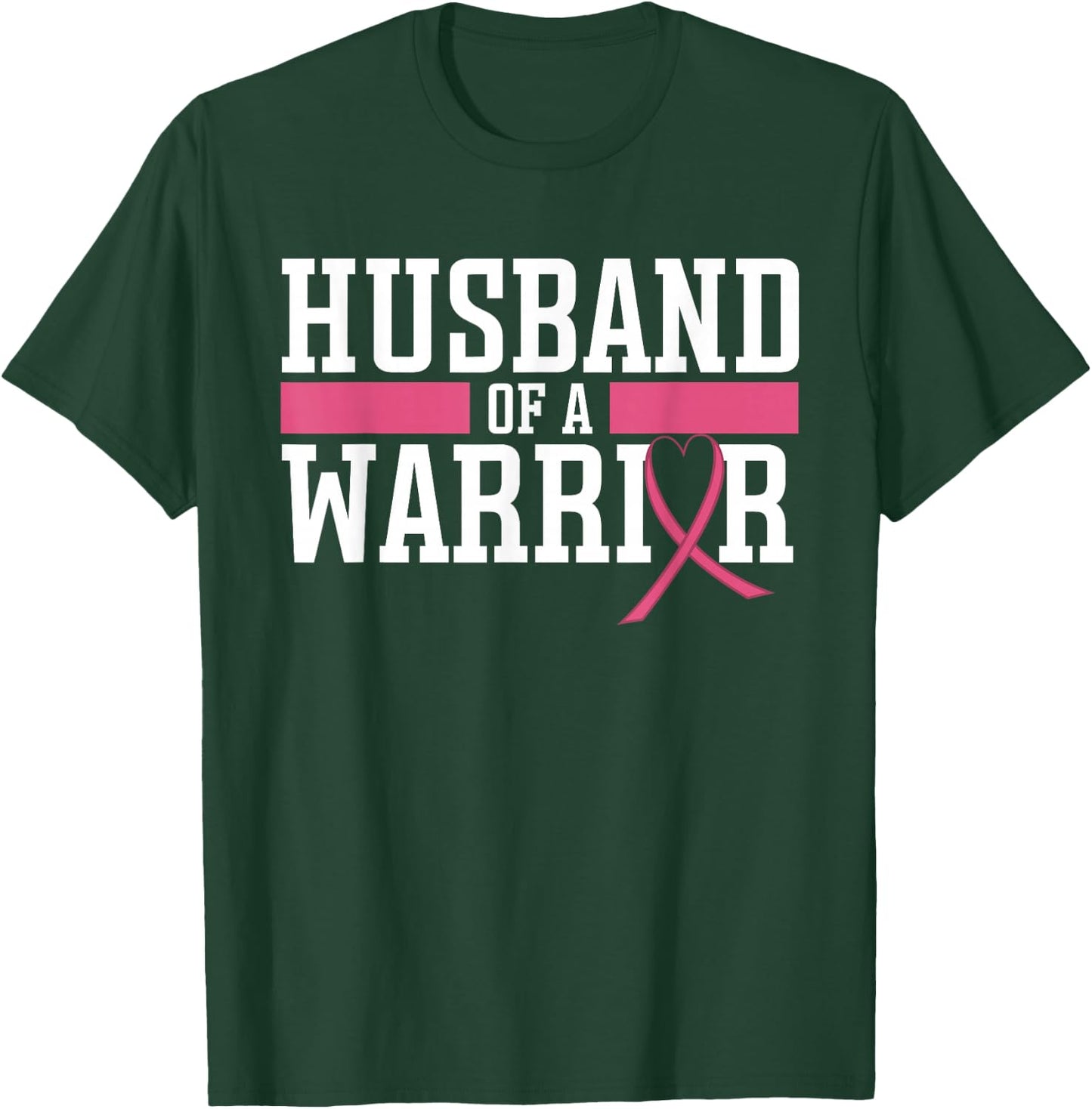 Husband Of A Warrior Breast Cancer Awareness Support T-Shirt - T-Shirt | Forest