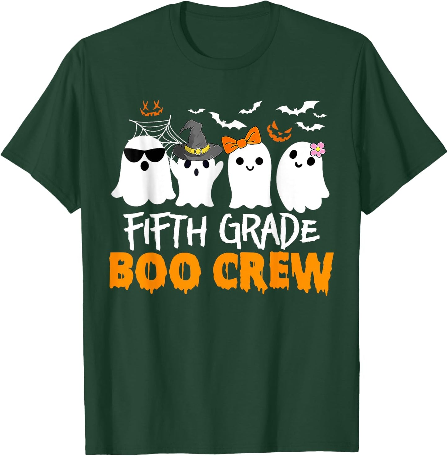 Funny Fifth Grade Boo Crew Halloween Teacher Costume T-Shirt - T-Shirt | Forest