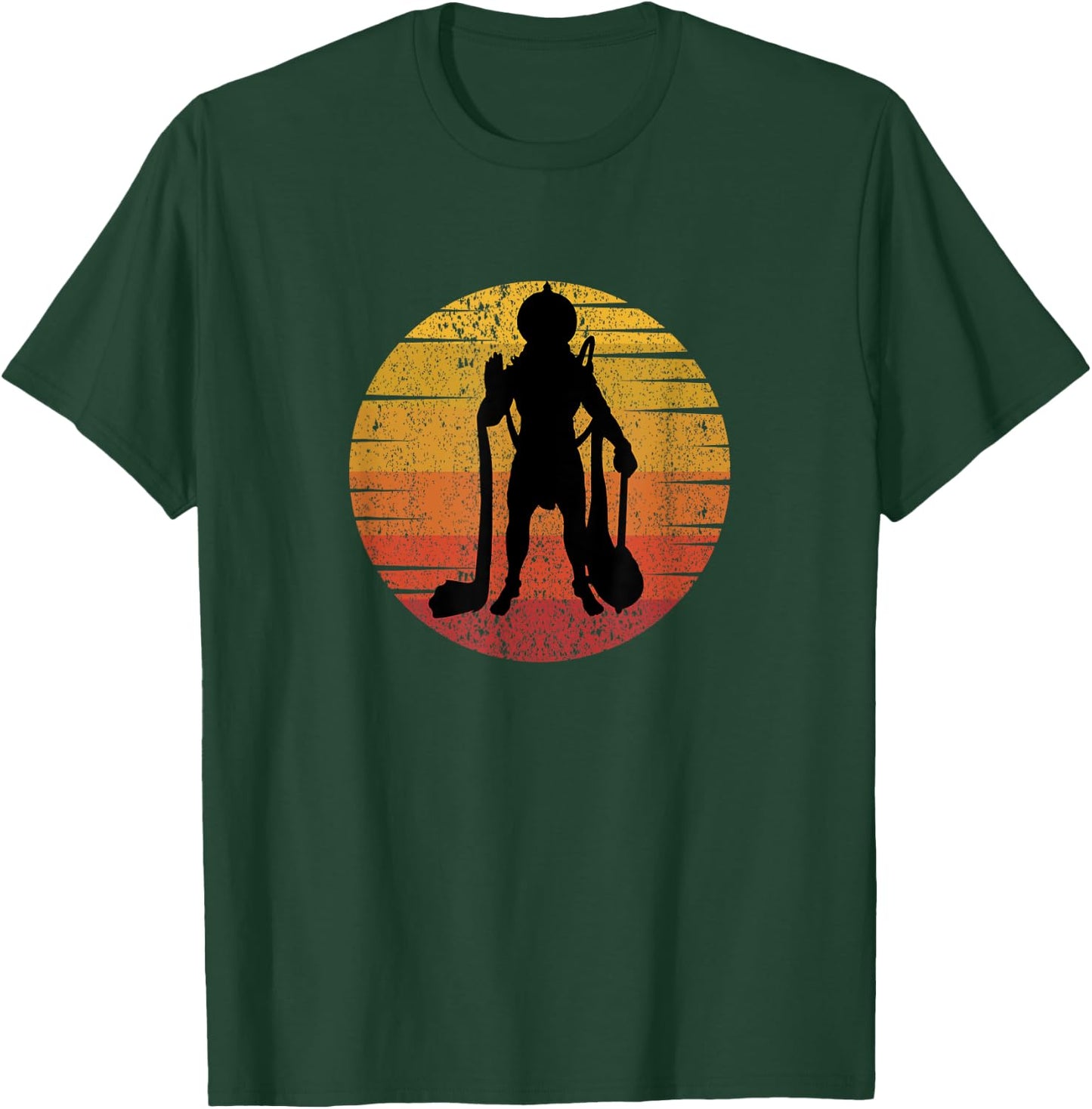 Retro Vintage Hindu God Lord Hanuman Monkey God Men Women T-Shirt - T-Shirt | Forest