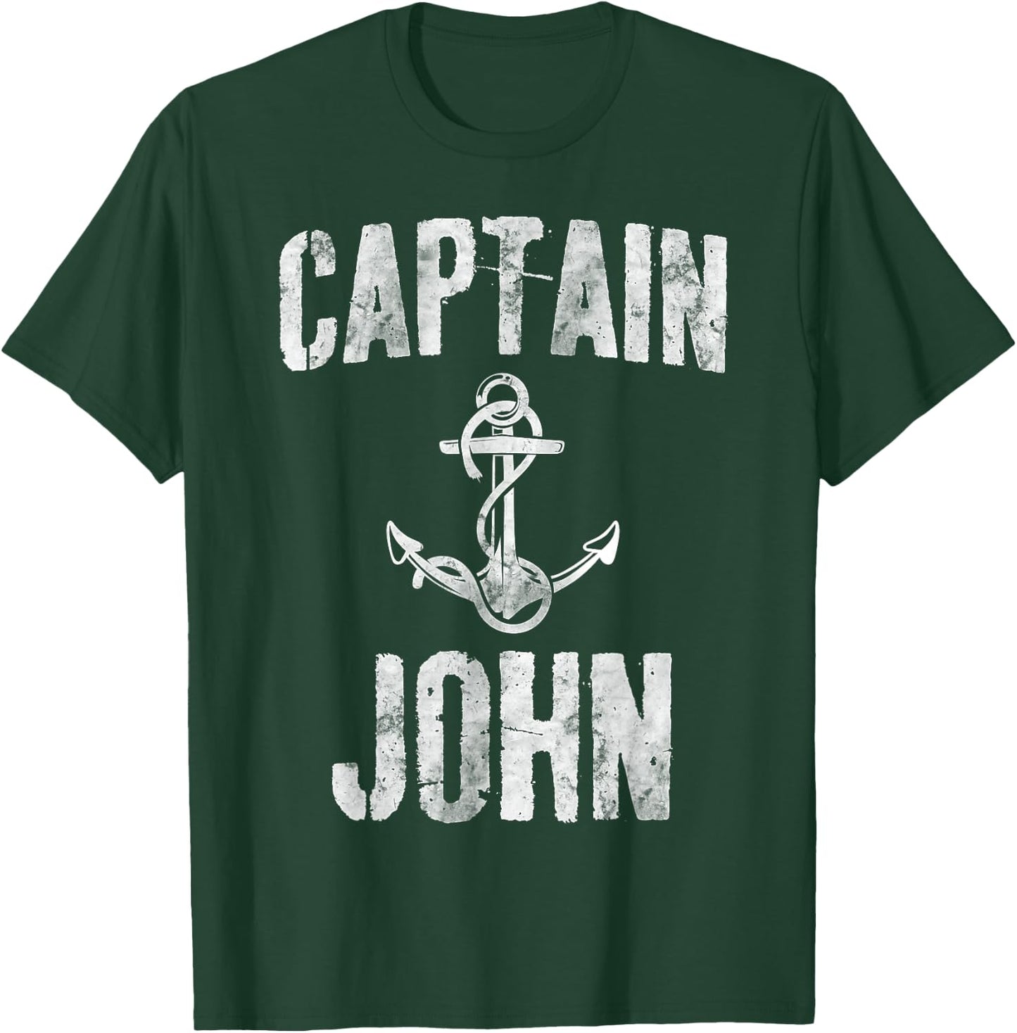Funny Personalized Boating Shirt First Name Captain John T-Shirt - T-Shirt | Forest