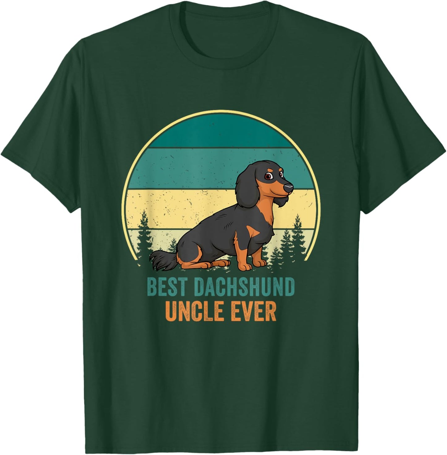 Best Dachshund Uncle Ever Retro Vintage Weiner Dog T-Shirt - T-Shirt | Forest