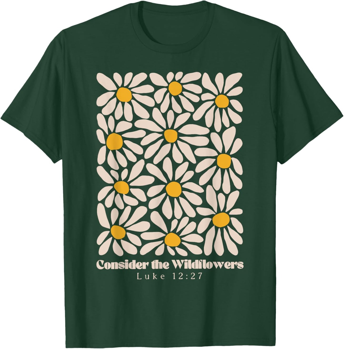 Consider the Wildflowers Retro Christian Jesus T-Shirt - T-Shirt | Forest