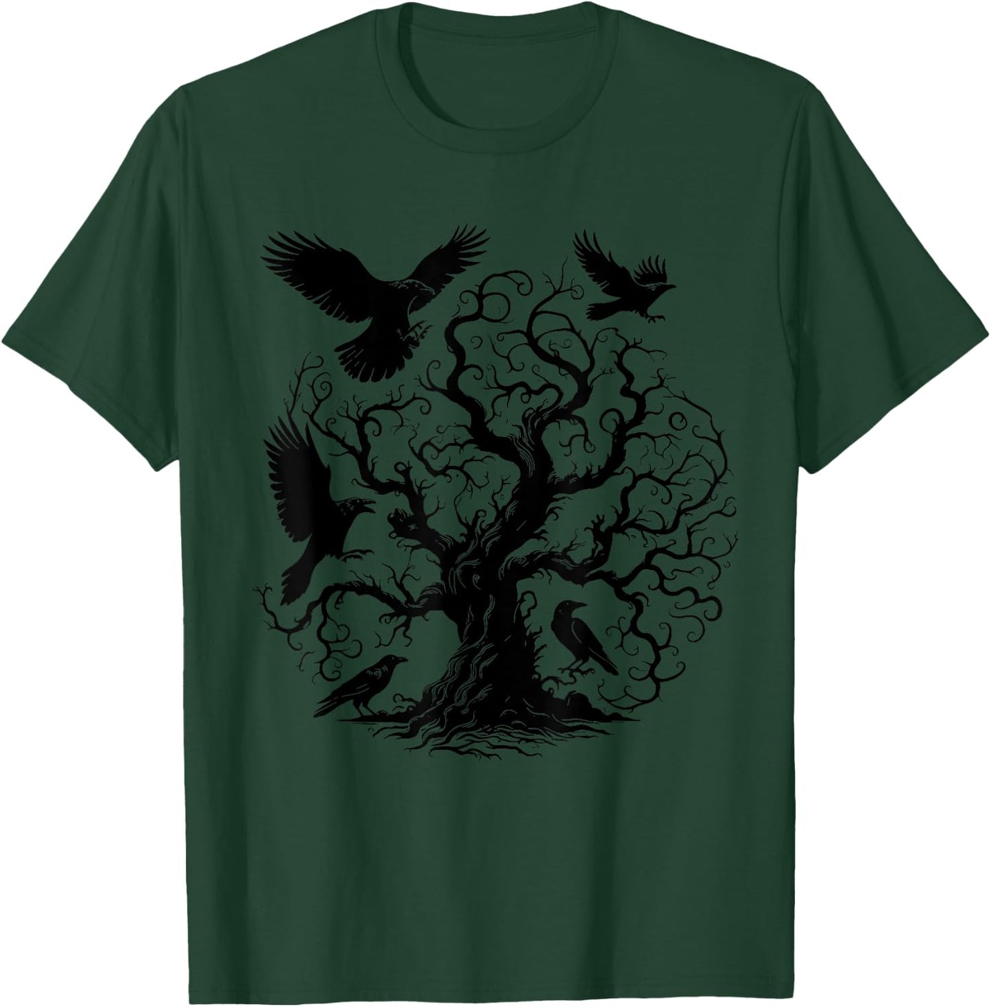 Gothic Raven Tree T-Shirt - T-Shirt | Forest