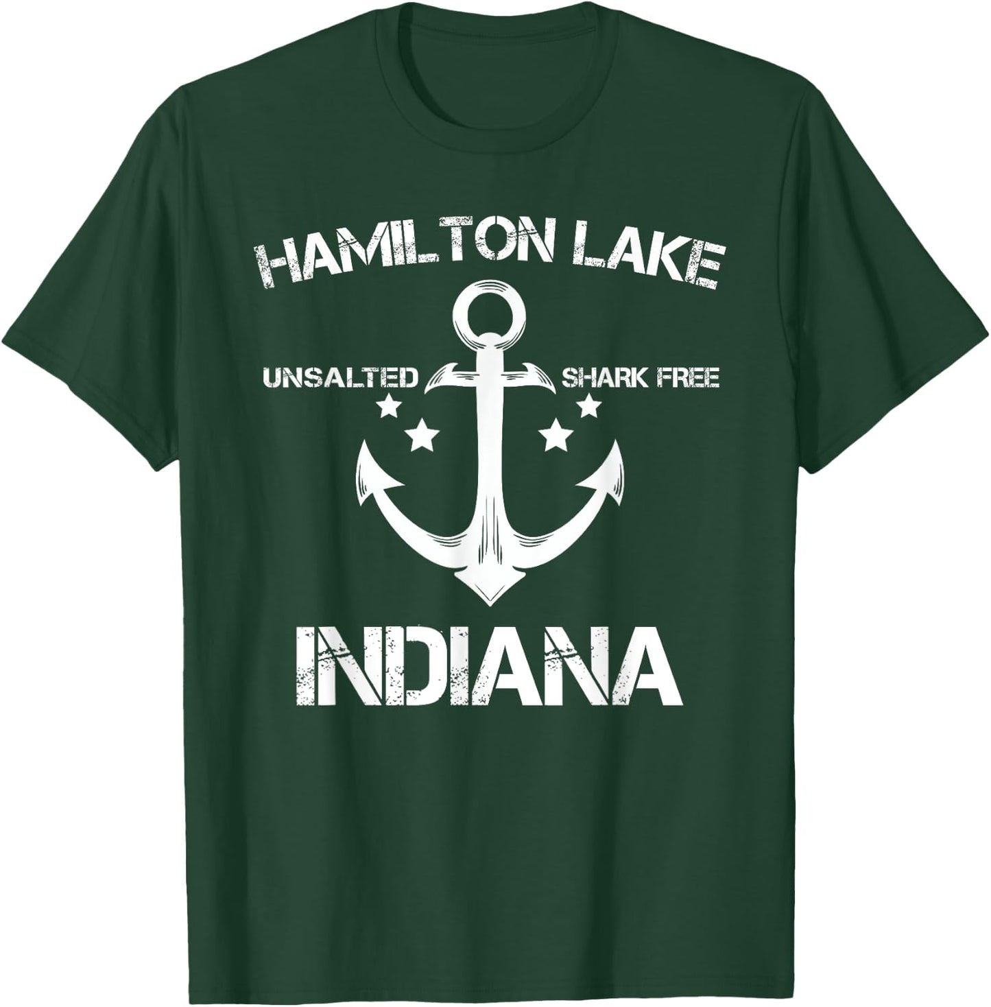 HAMILTON LAKE INDIANA Funny Fishing Camping Summer Gift T-Shirt - T-Shirt | Forest