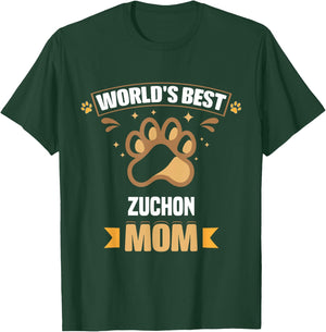 World's Best Zuchon Mom Mixed Breed Dog Owner T-Shirt - T-Shirt | Forest