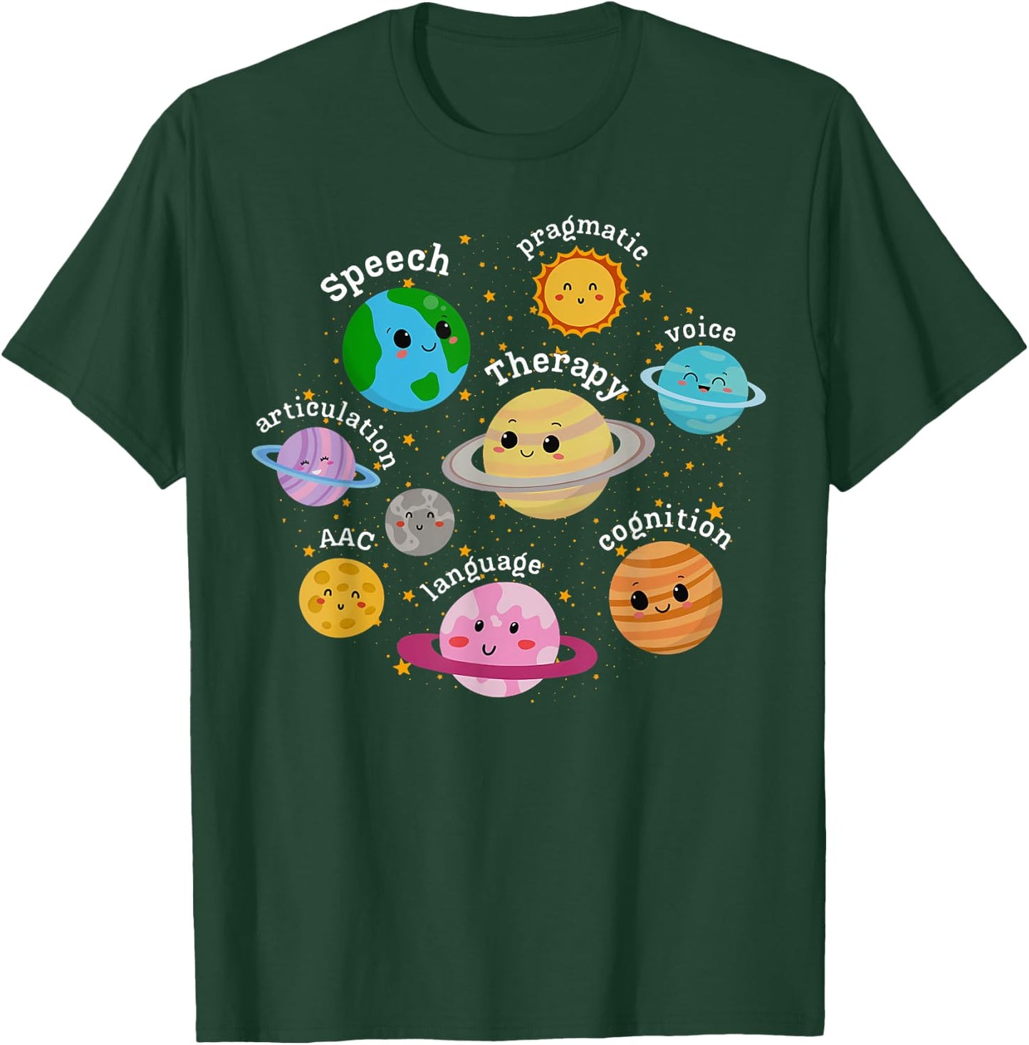 SLP System Planets Speech Language Pathologist Outer Space T-Shirt - T-Shirt | Forest