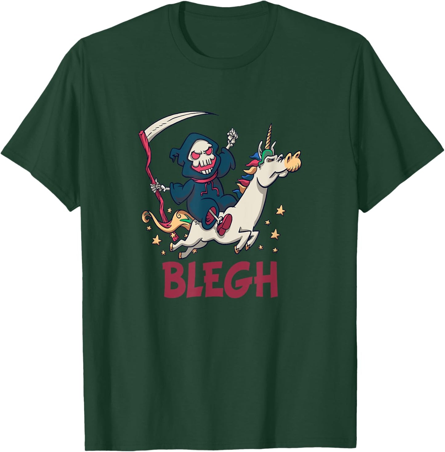 Blegh Funny Metalcore Reaper Unicorn Djent Deathcore T-Shirt - T-Shirt | Forest