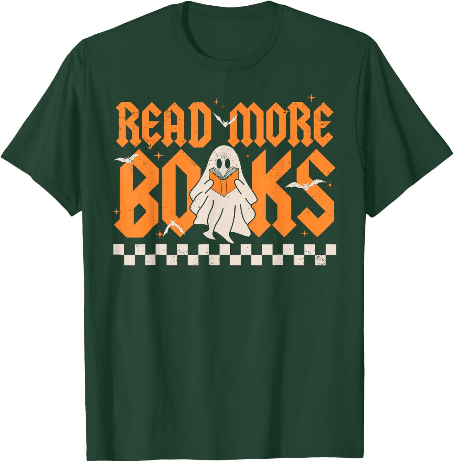Groovy Booooks Ghost Read More Books Funny Teacher Halloween T-Shirt - T-Shirt | Forest
