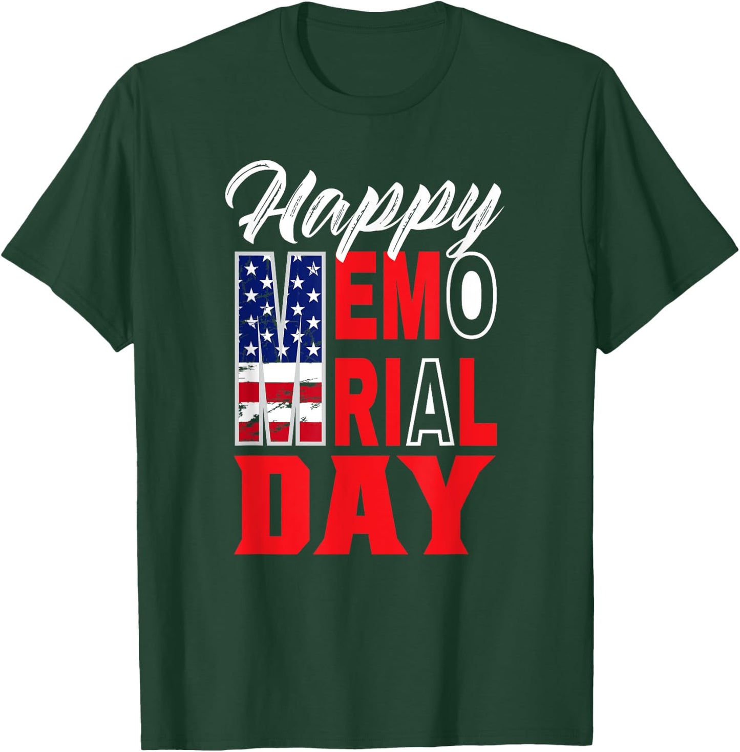 Happy Memorial Day Veteran Military Combat Remembrance T-Shirt - T-Shirt | Forest
