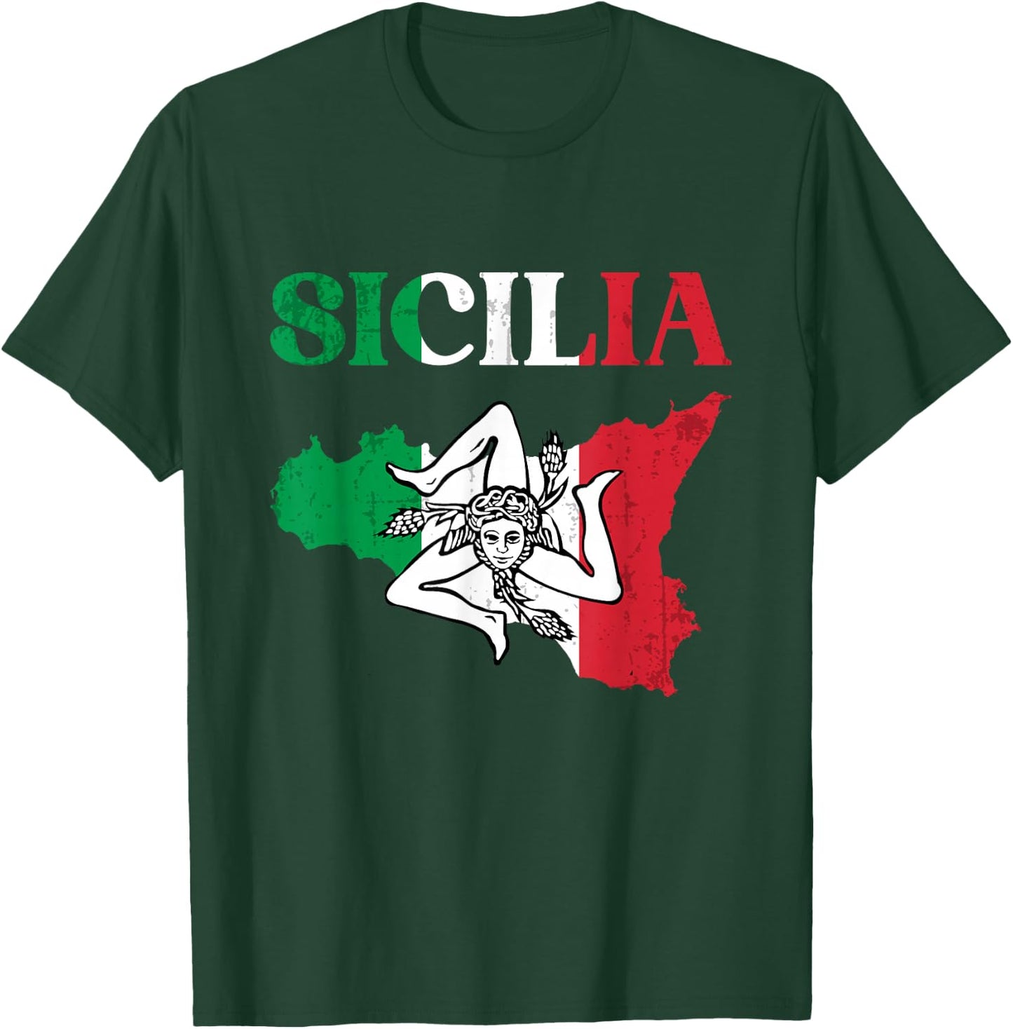 Sicilia Flag Sicily Palermo Italy T-Shirt - T-Shirt | Forest