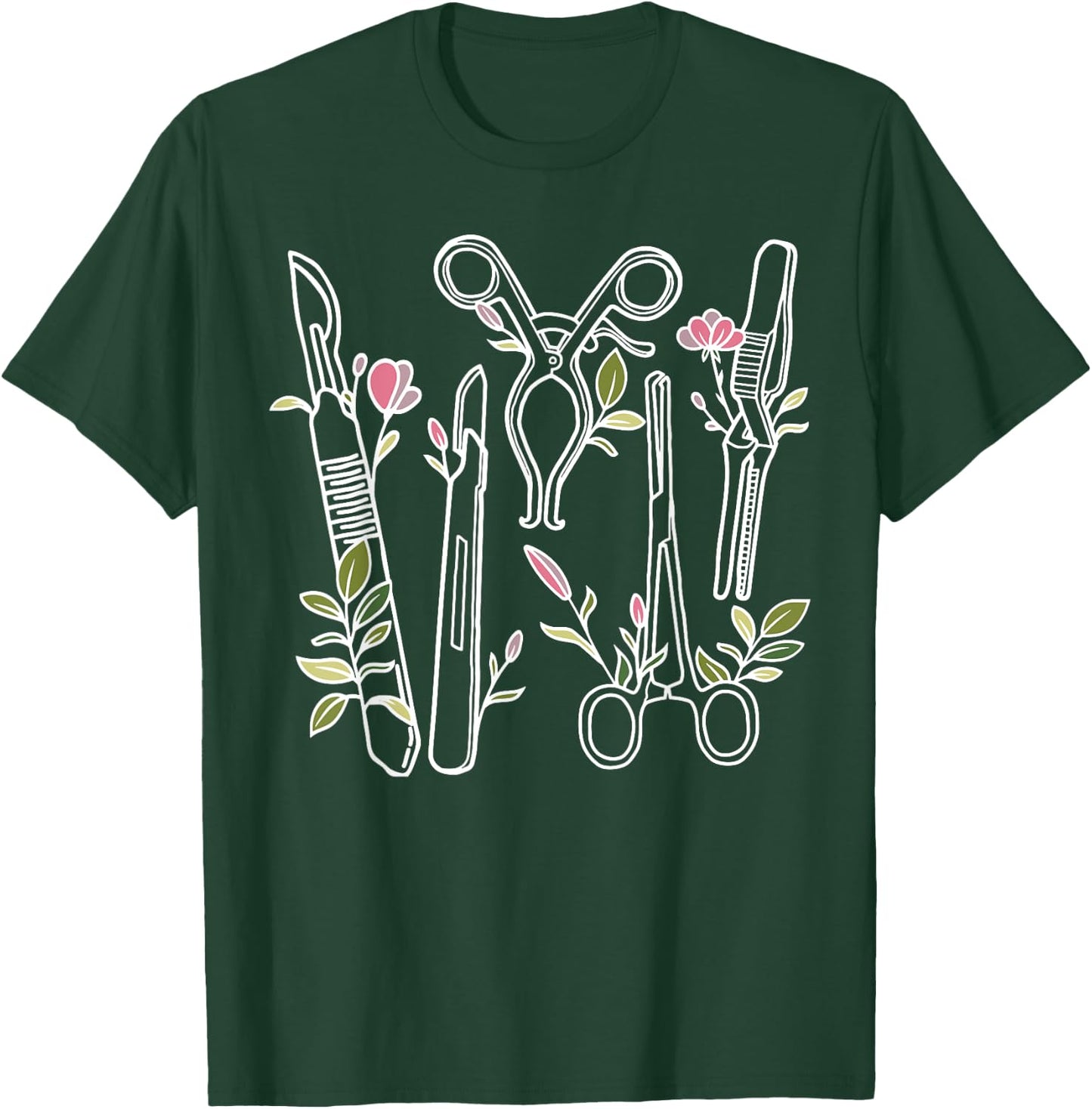 Floral Surgical Tech Surgery Medical Med School Graduation T-Shirt - T-Shirt | Forest