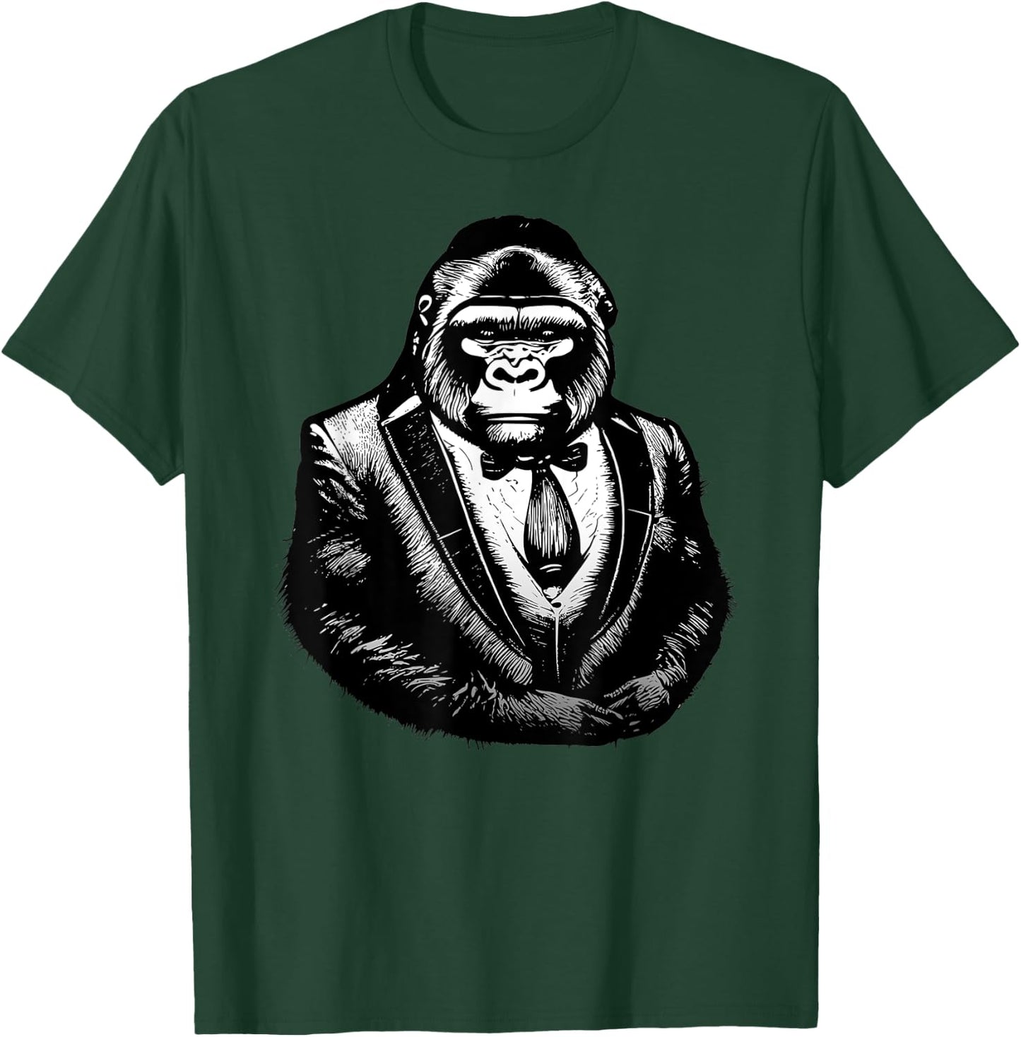 Gorilla_ in a Tuxedo, Funny Ape Monkey in a Tux_ Tie Suit T-Shirt - T-Shirt | Forest