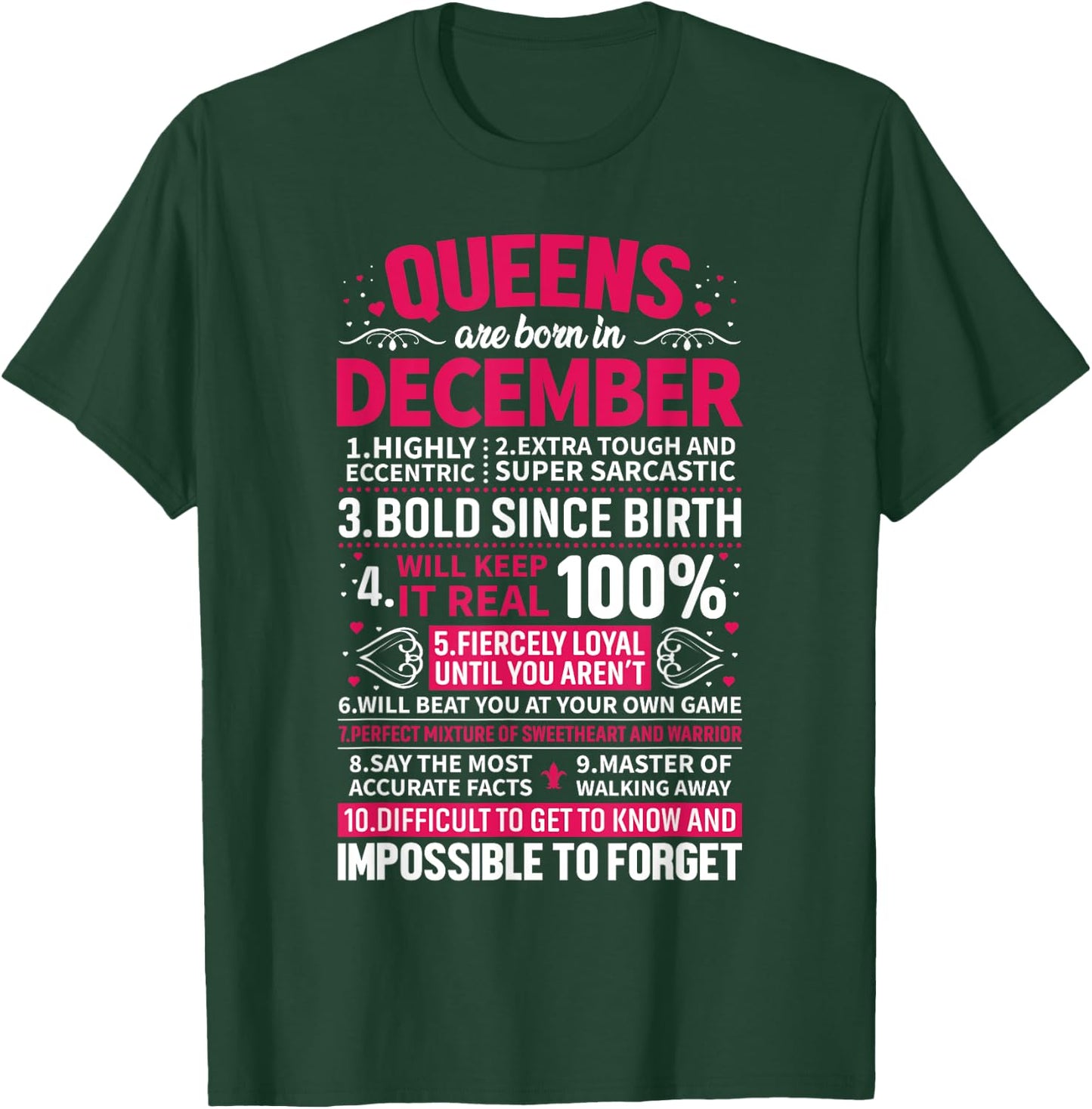 Queens Are Born in December T-Shirt - T-Shirt | Forest