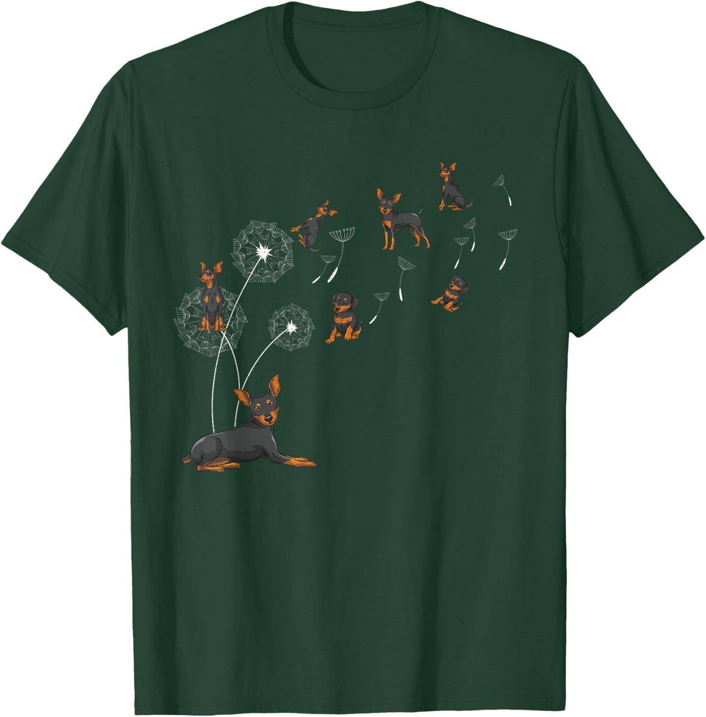 Dandelion Miniature Pinscher Min Pin Dog Lover Min Pinscher T-Shirt - T-Shirt | Forest