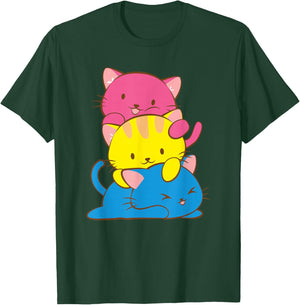 Pansexual Kawaii Cat Anime Art Cute Pan Pride Small T-Shirt - T-Shirt | Forest