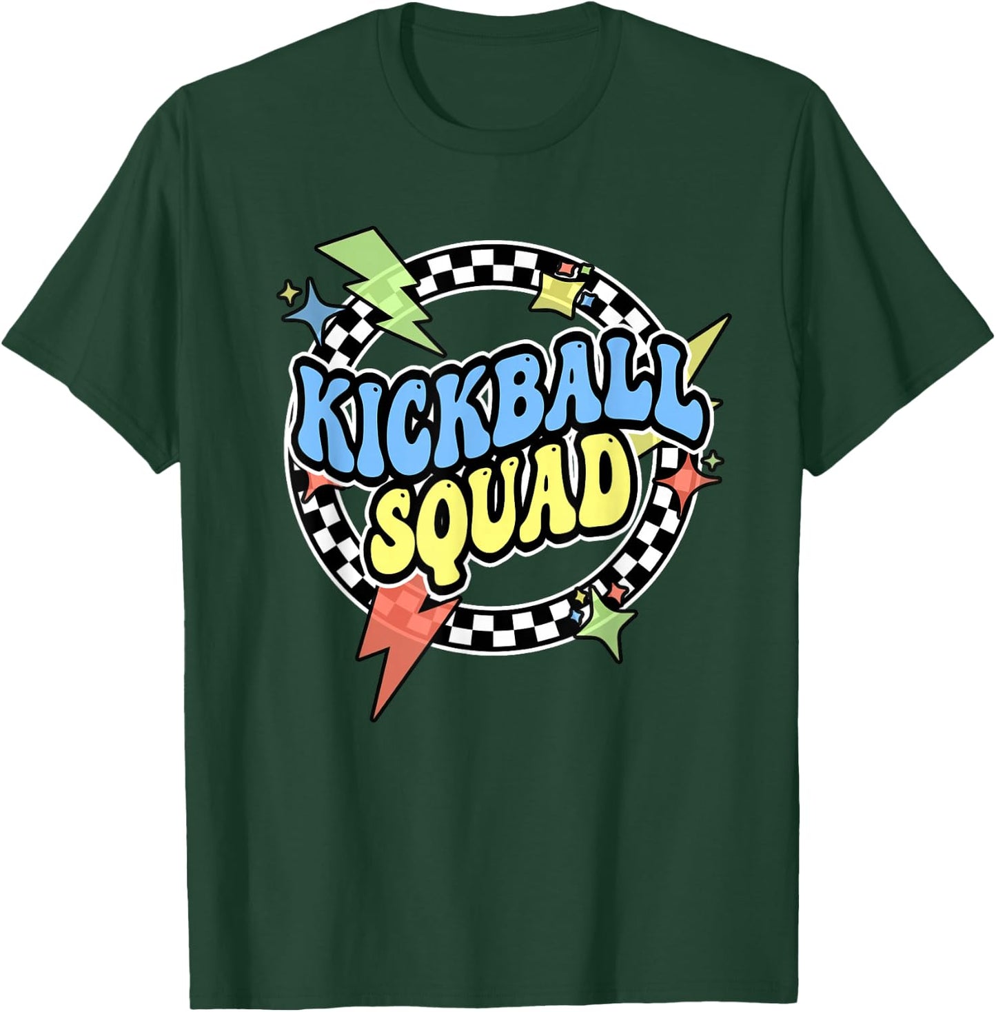 Retro Kickball Shirt For Kids Adults Men Boy Kickball Squad T-Shirt - T-Shirt | Forest