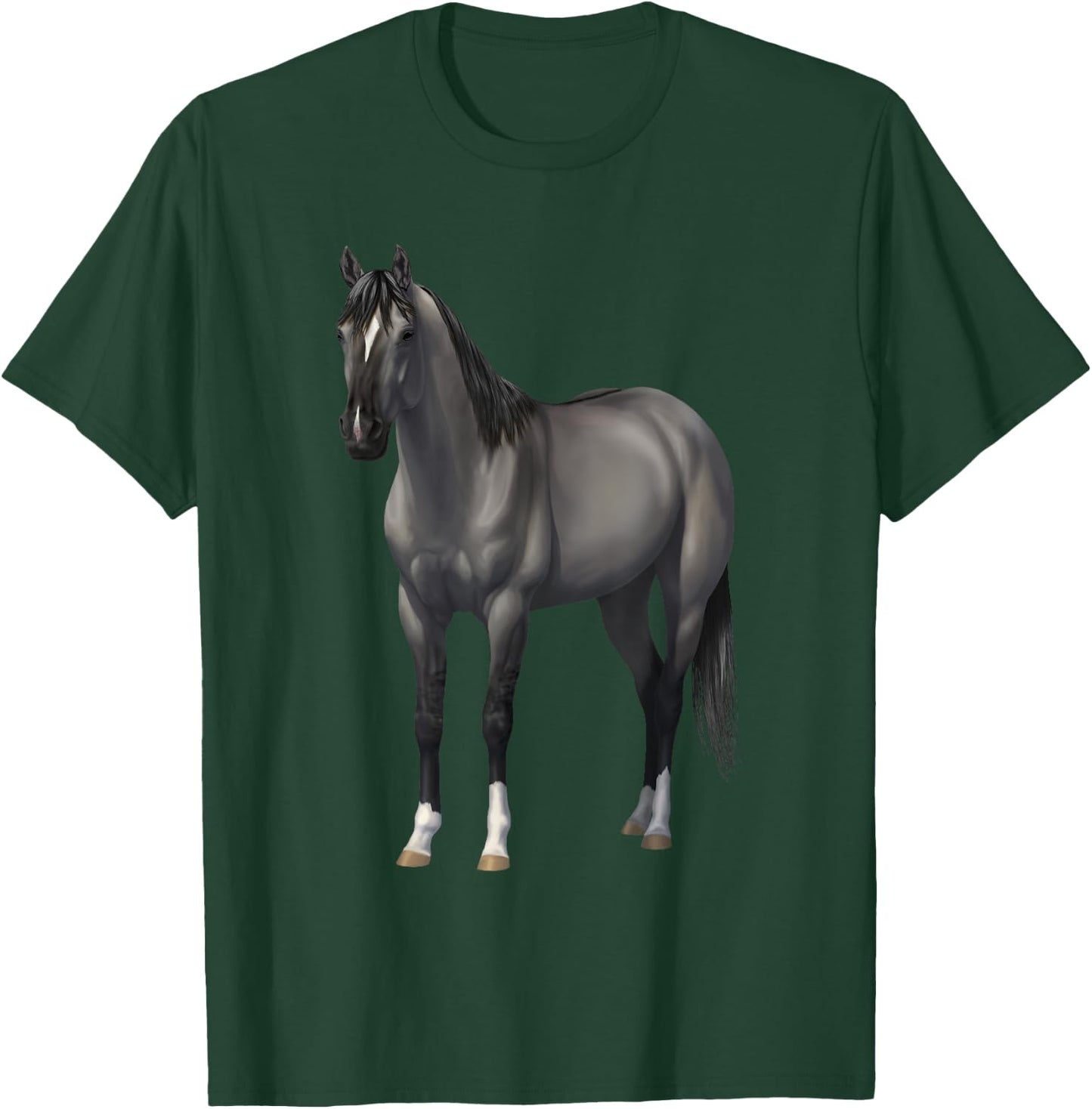Beautiful Gray Grulla Quarter Horse Stallion T-Shirt - T-Shirt | Forest