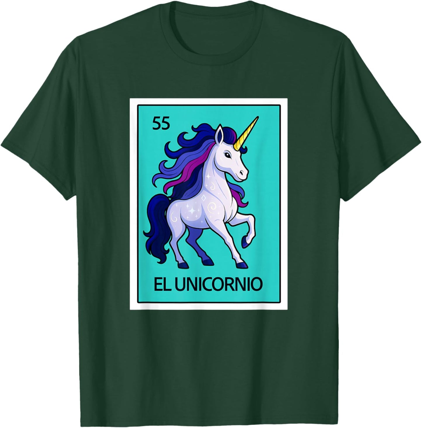 Mexican Lottery Designs El Unicornio, The Unicorn, Parody T-Shirt - T-Shirt | Forest