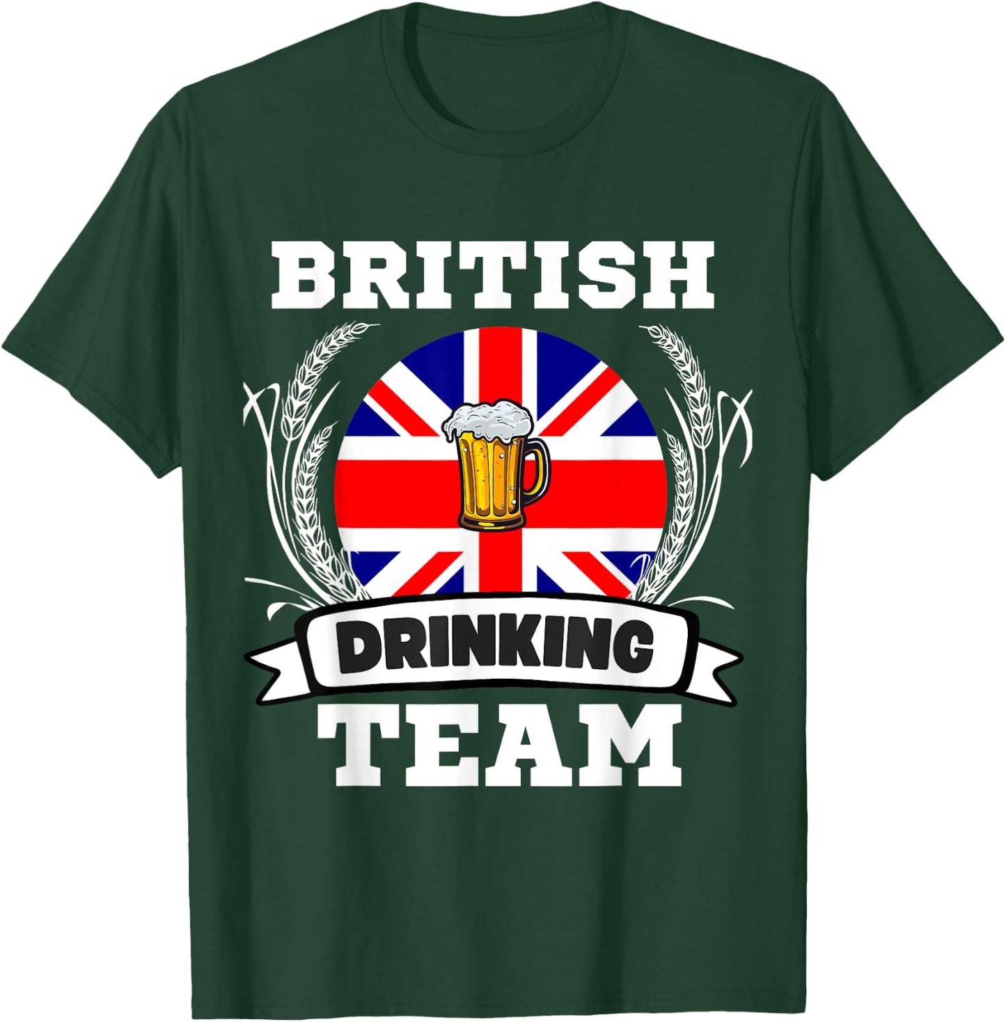 British Flag Drinking Team Funny Beer Heritage Month Party T-Shirt - T-Shirt | Forest