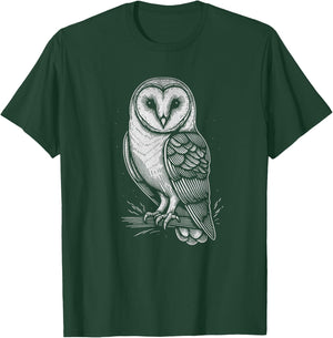 Barn Owl Graphic Art Design And Men T-Shirt - T-Shirt | Forest