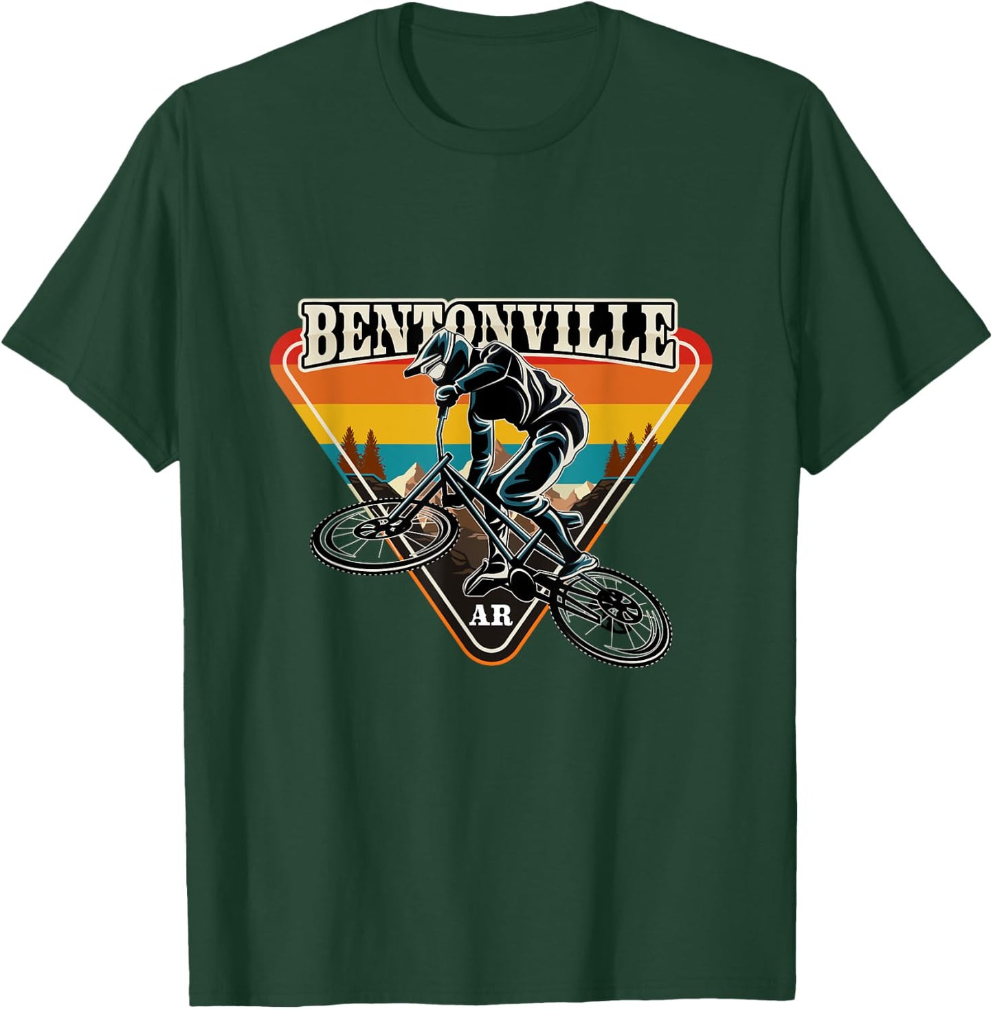 Bentonville Arkansas Mountain Bike Cycling Adventure Sport T-Shirt - T-Shirt | Forest