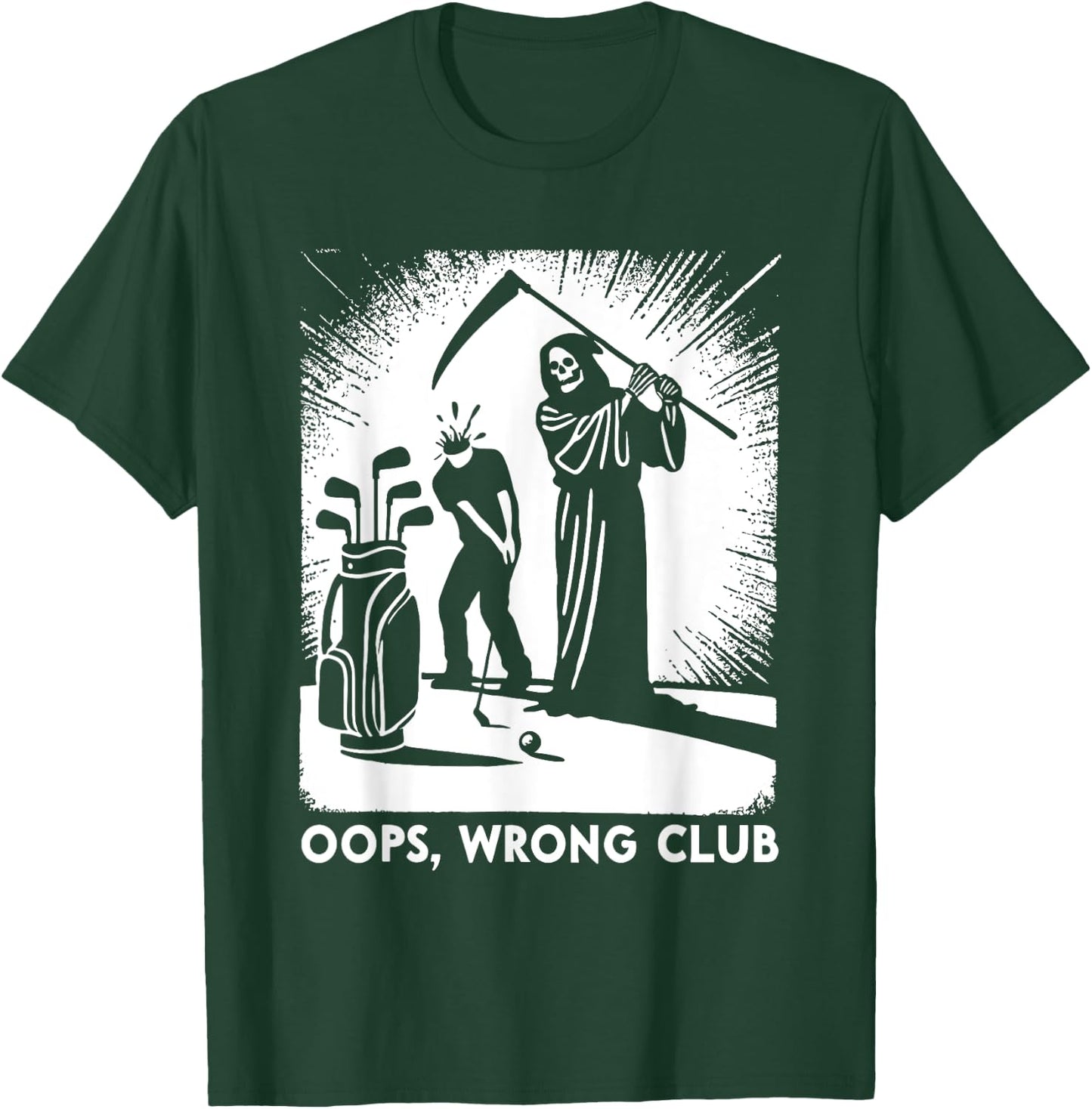 Grim Reaper Golf Wrong Club Halloween Funny Grim Reaper T-Shirt - T-Shirt | Forest