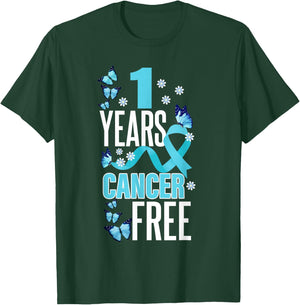1 Year Cancer Free For Prostate Cancer Awareness T-Shirt - T-Shirt | Forest