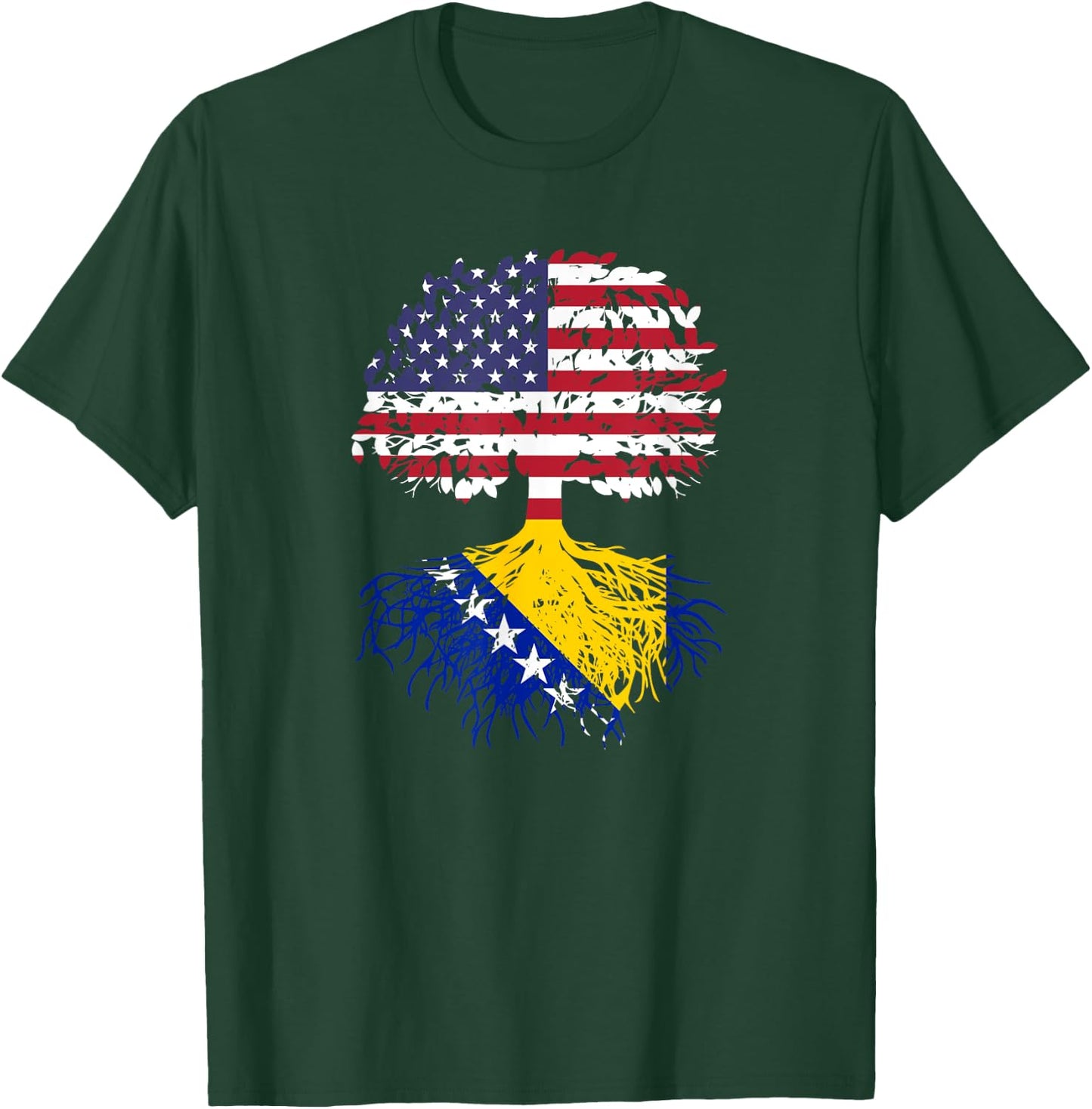 Bosnian Roots Bosnia National Heritage Tree Gift T-Shirt - T-Shirt | Forest