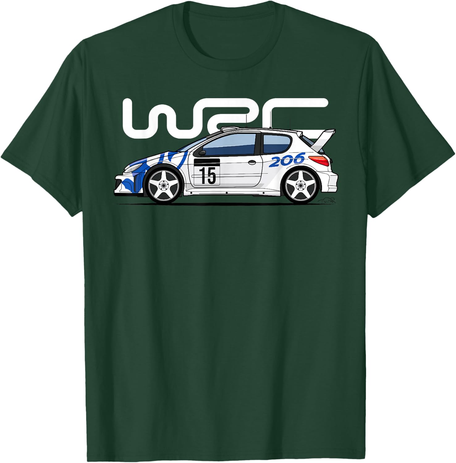 206 WRC World Rally Sports Car T-Shirt - T-Shirt | Forest