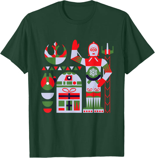 Star Wars R2-D2 and C-3PO Holiday Droids Rebel Christmas T-Shirt - T-Shirt | Forest