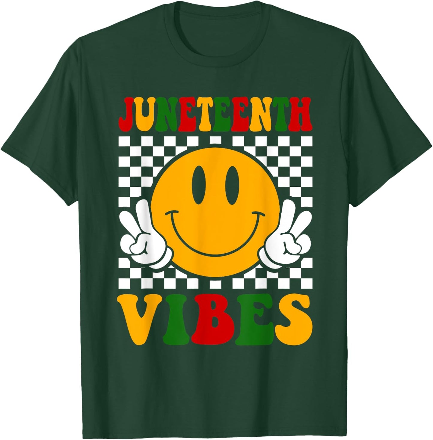 Juneteenth Vibes Boys Girls Kids Black African American T-Shirt - T-Shirt | Forest