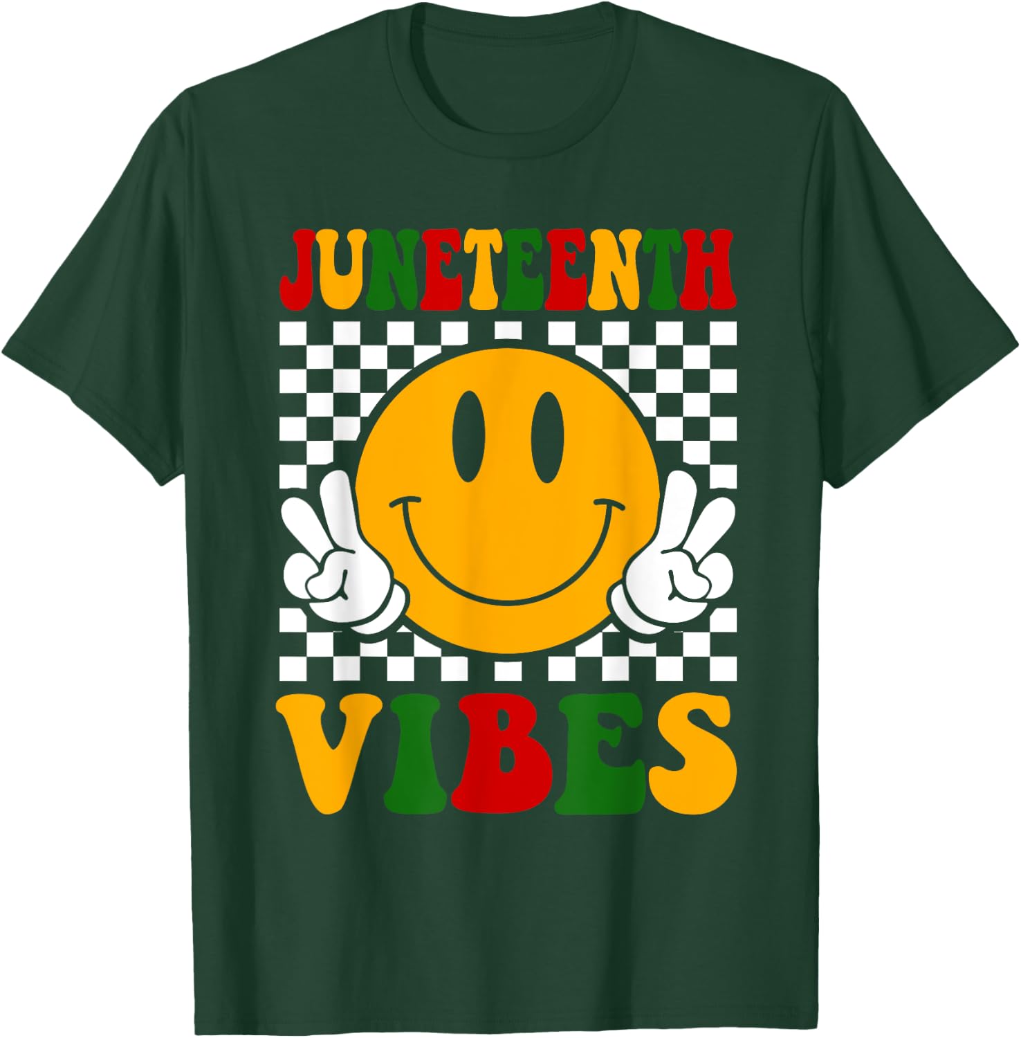 Juneteenth Vibes Boys Girls Kids Black African American T-Shirt - T-Shirt | Forest