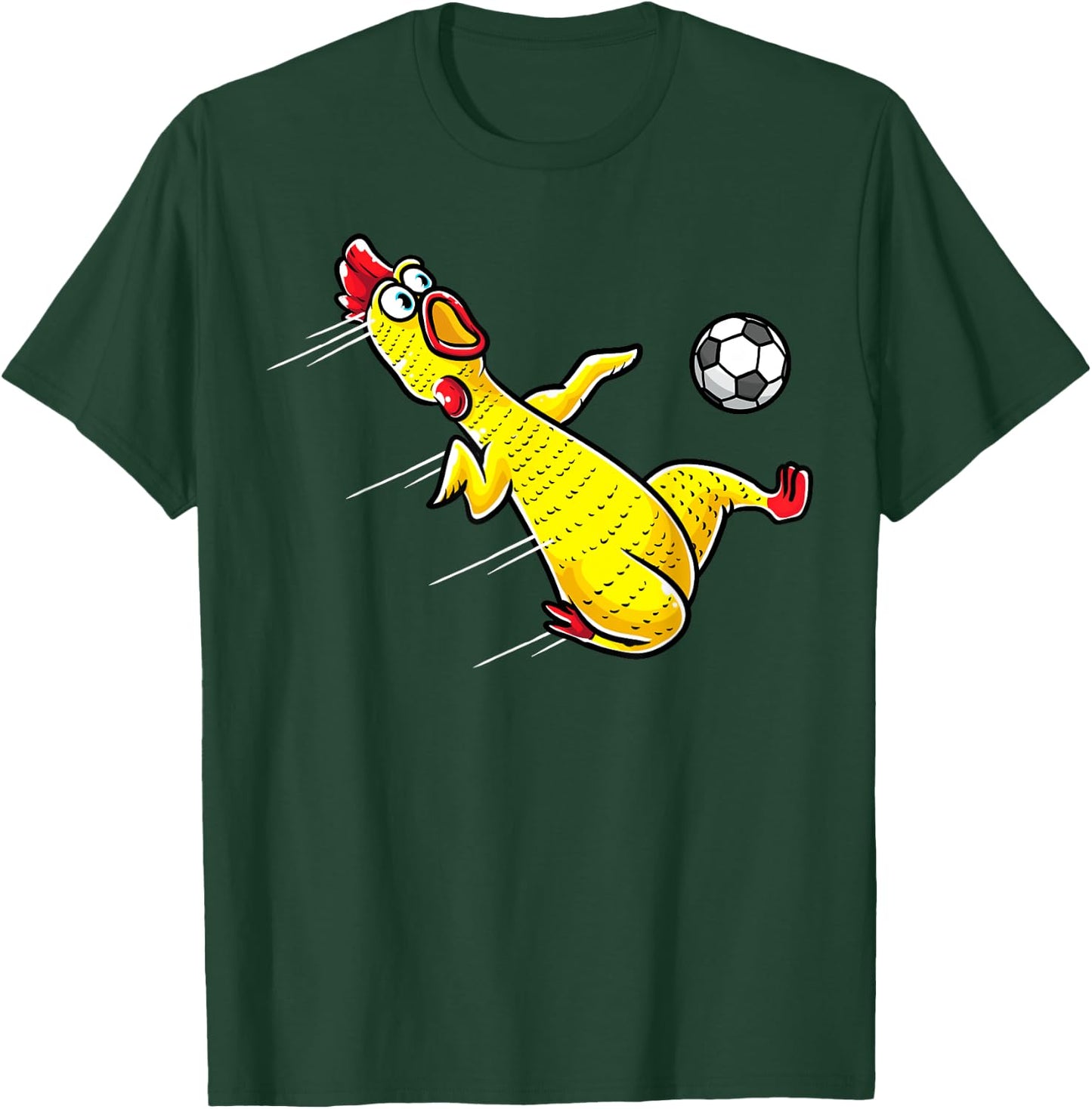 Funny Rubber Chicken With Soccer Sports Men Kids T-Shirt - T-Shirt | Forest