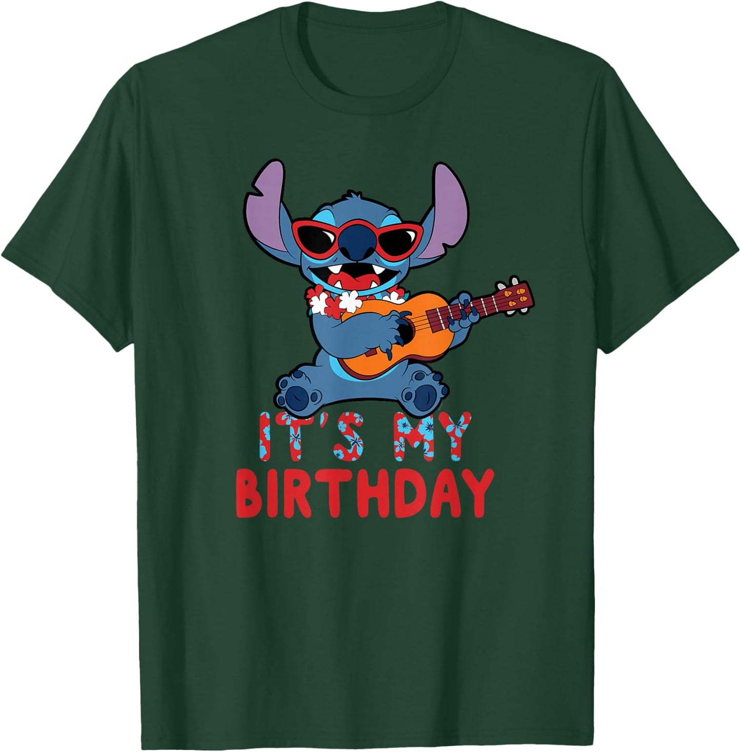 Disney Lilo & Stitch Tropical Party It's My Birthday T-Shirt - T-Shirt | Forest