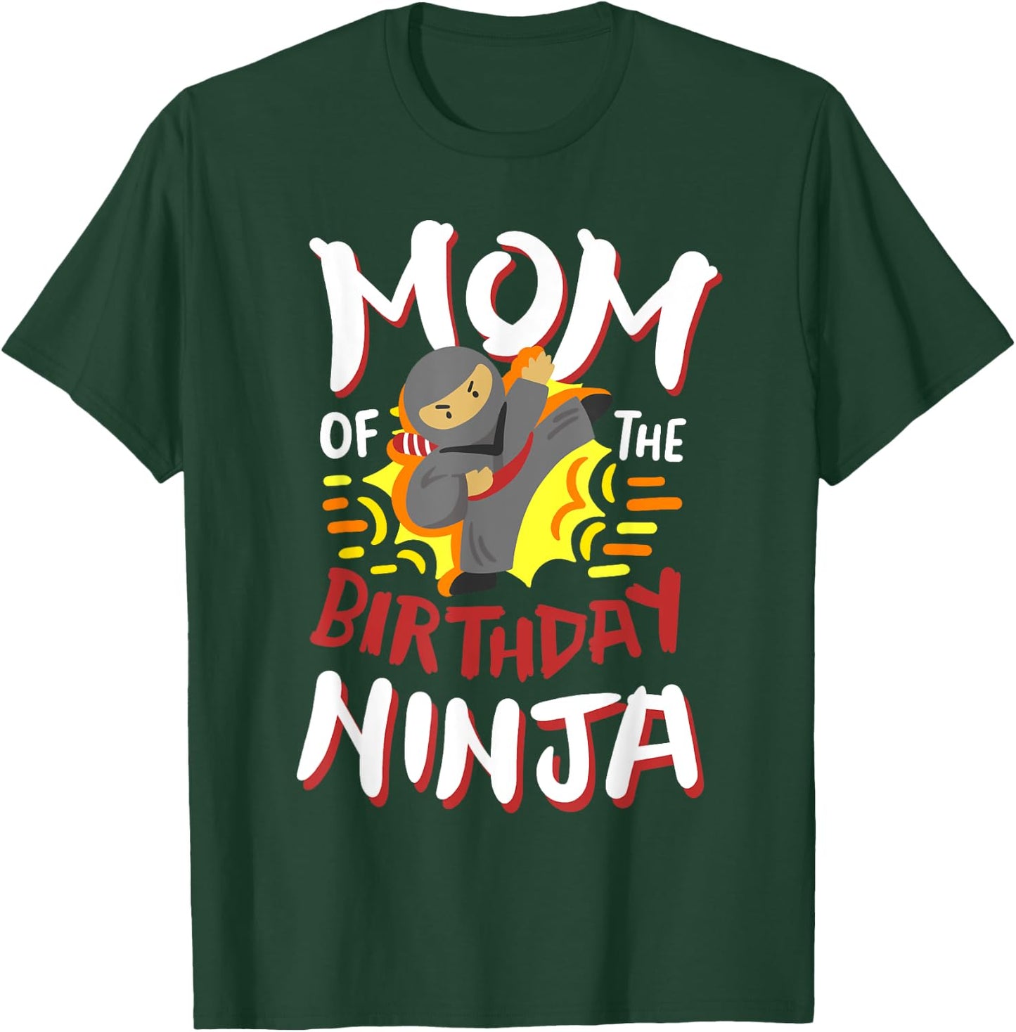 Mom Of The Birthday Ninja Karate Kids Bday Party Family T-Shirt - T-Shirt | Forest