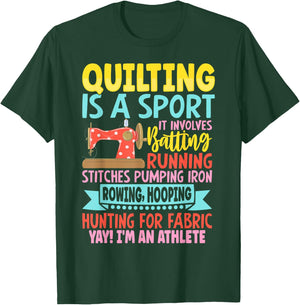 Funny Quilting Design Girls Sewing Quilter T-Shirt - T-Shirt | Forest