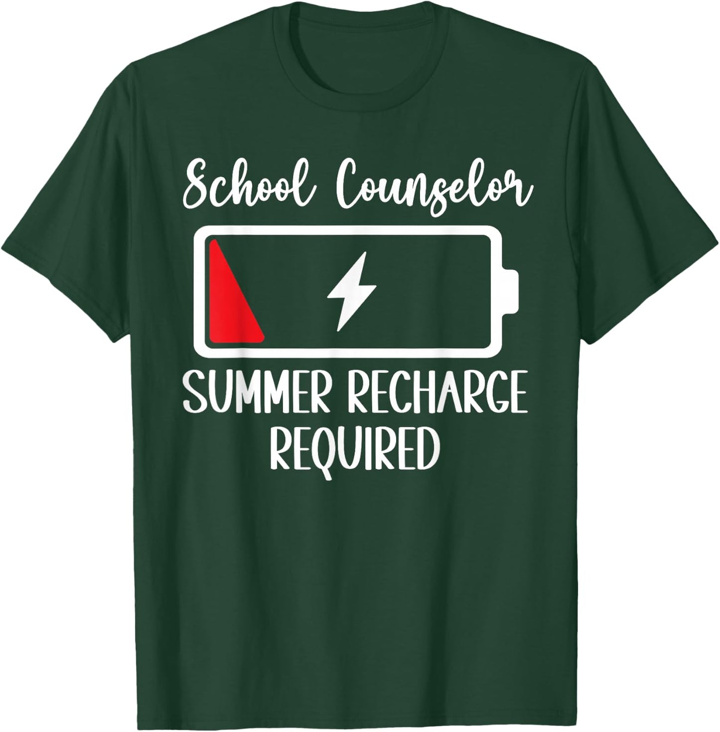 School Counselor Summer Recharge Required Last day of School Women Kids T-Shirt - T-Shirt | Forest