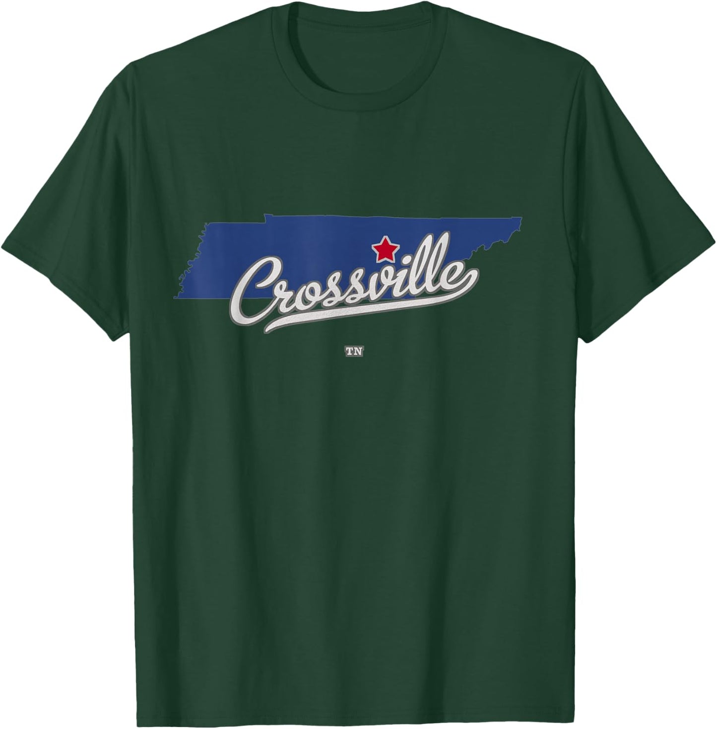 Crossville Tennessee TN Map T-Shirt - T-Shirt | Forest