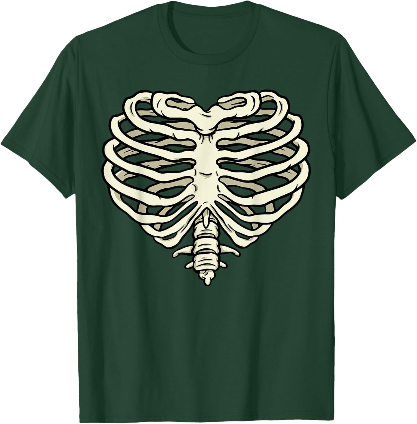 Heart Rib Cage Skeleton Bone T-Shirt - T-Shirt | Forest