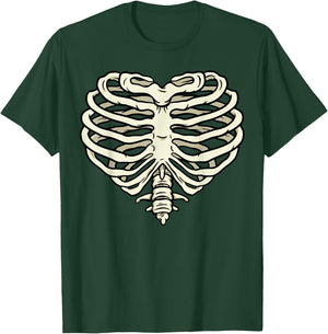 Heart Rib Cage Skeleton Bone T-Shirt - T-Shirt | Forest