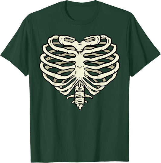 Heart Rib Cage Skeleton Bone T-Shirt - T-Shirt | Forest
