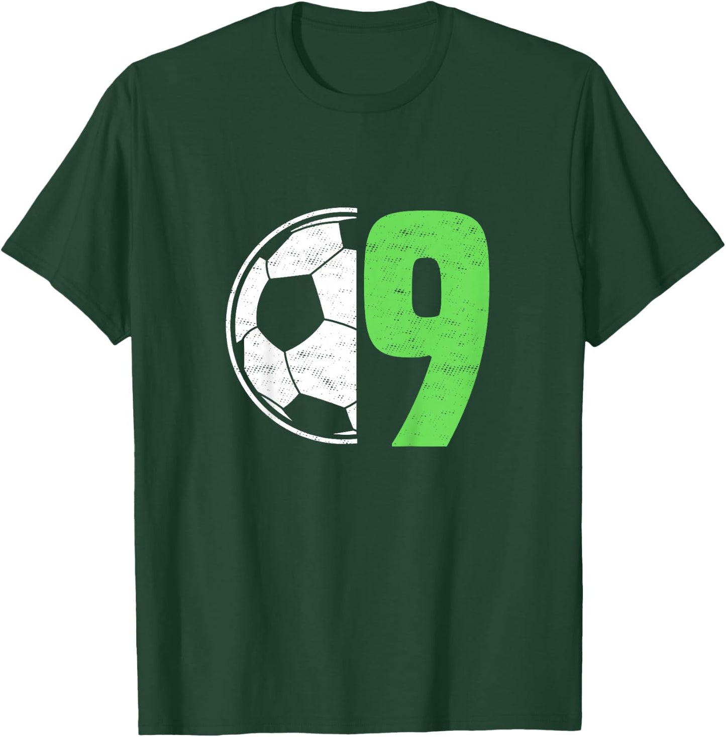 Kids Nine 9 Year Old 9th Birthday Present Soccer Ball 9 Yr Old T-Shirt - T-Shirt | Forest