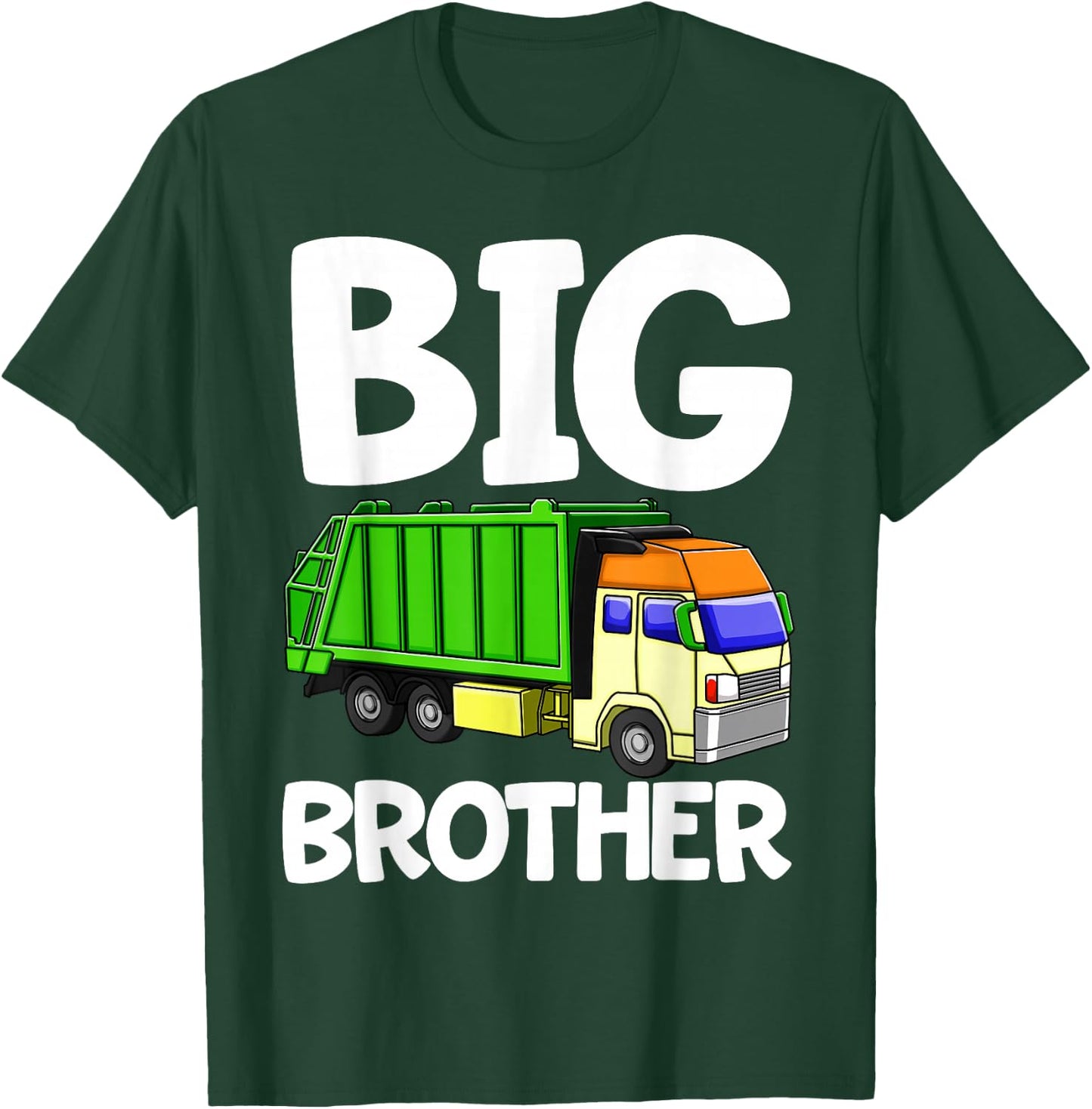 Garbage Truck Big Brother Party Shirt Kids Gift Funny T-Shirt - T-Shirt | Forest