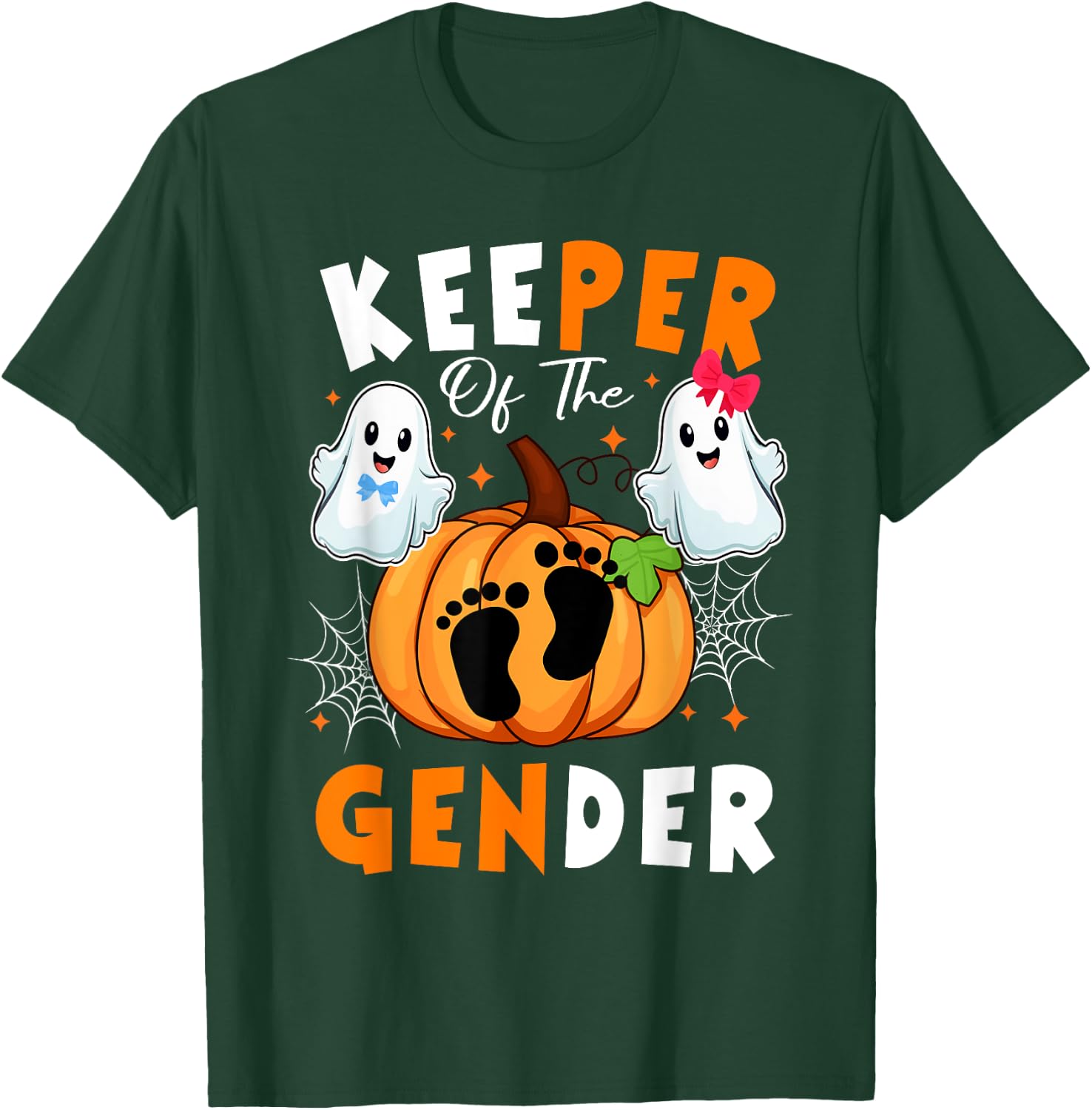 Keeper of the Gender Reveal Baby Halloween Thanksgiving T-Shirt - T-Shirt | Forest